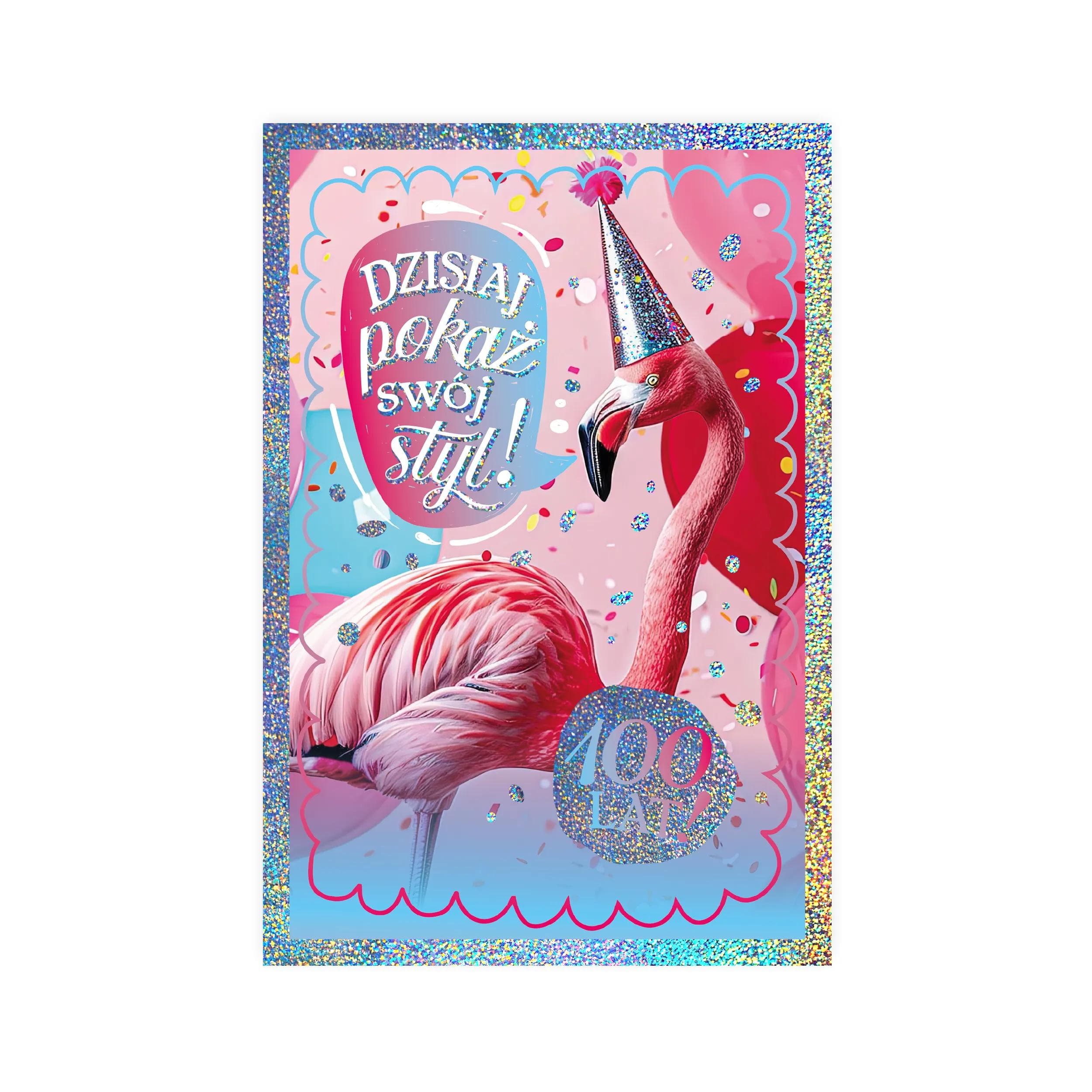 Karnet B6 Urodziny z flamingiem - 43