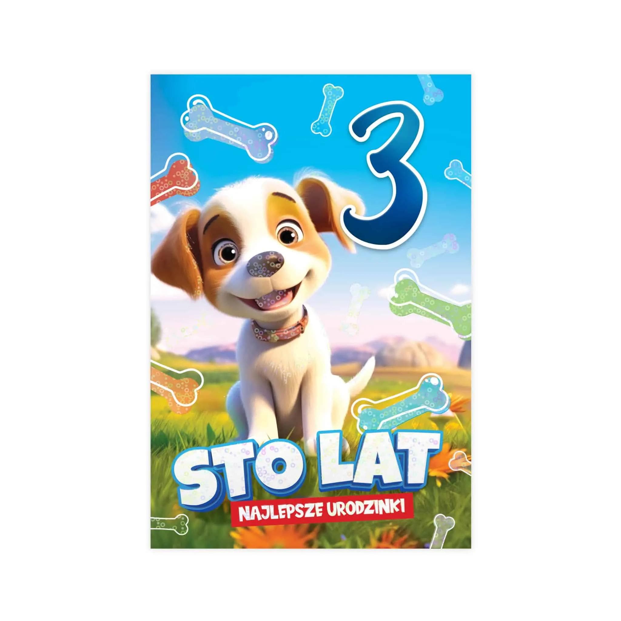 B6 Kartka na 3 Urodziny - 74