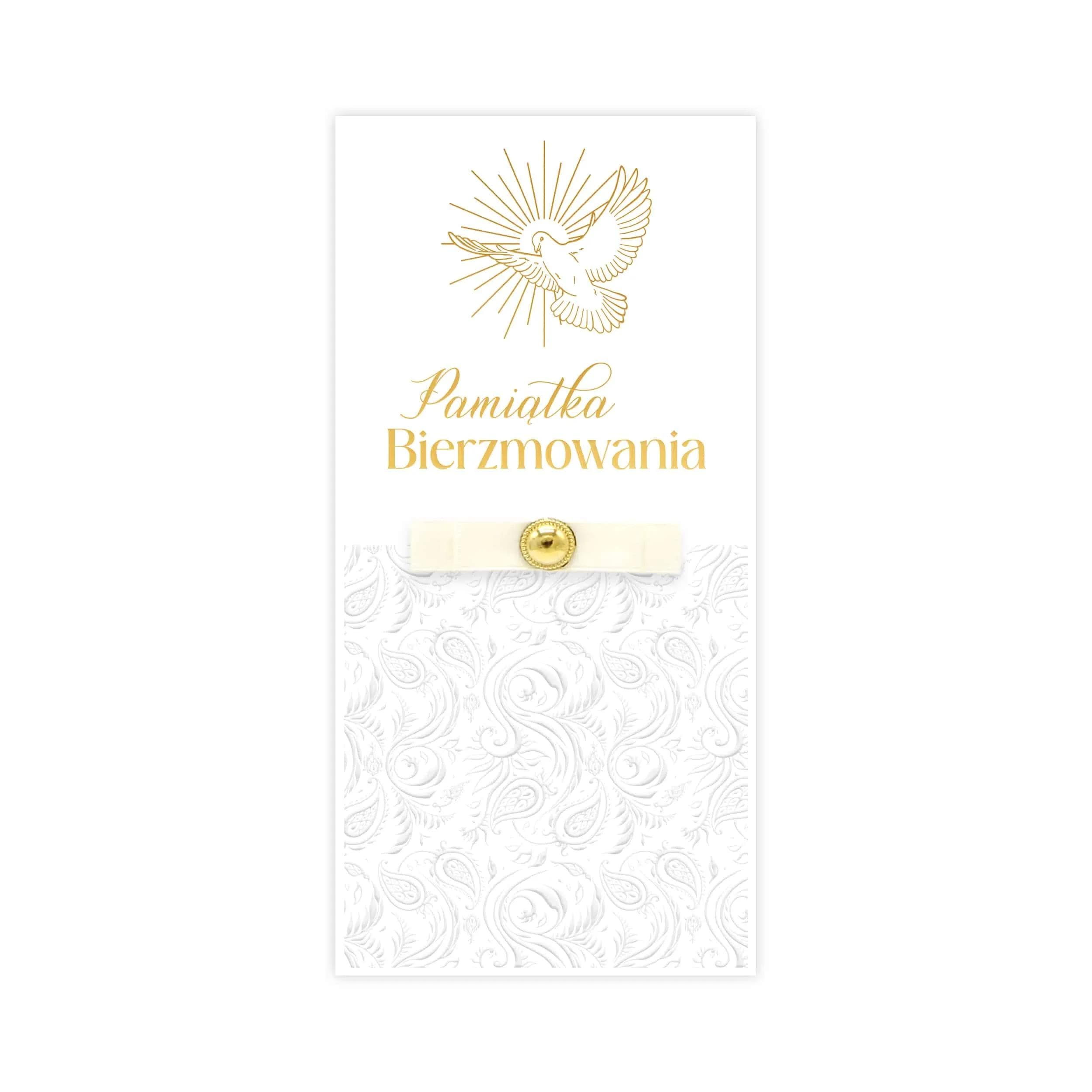 kartka na bierzmowanie złocenie i perłowa folia