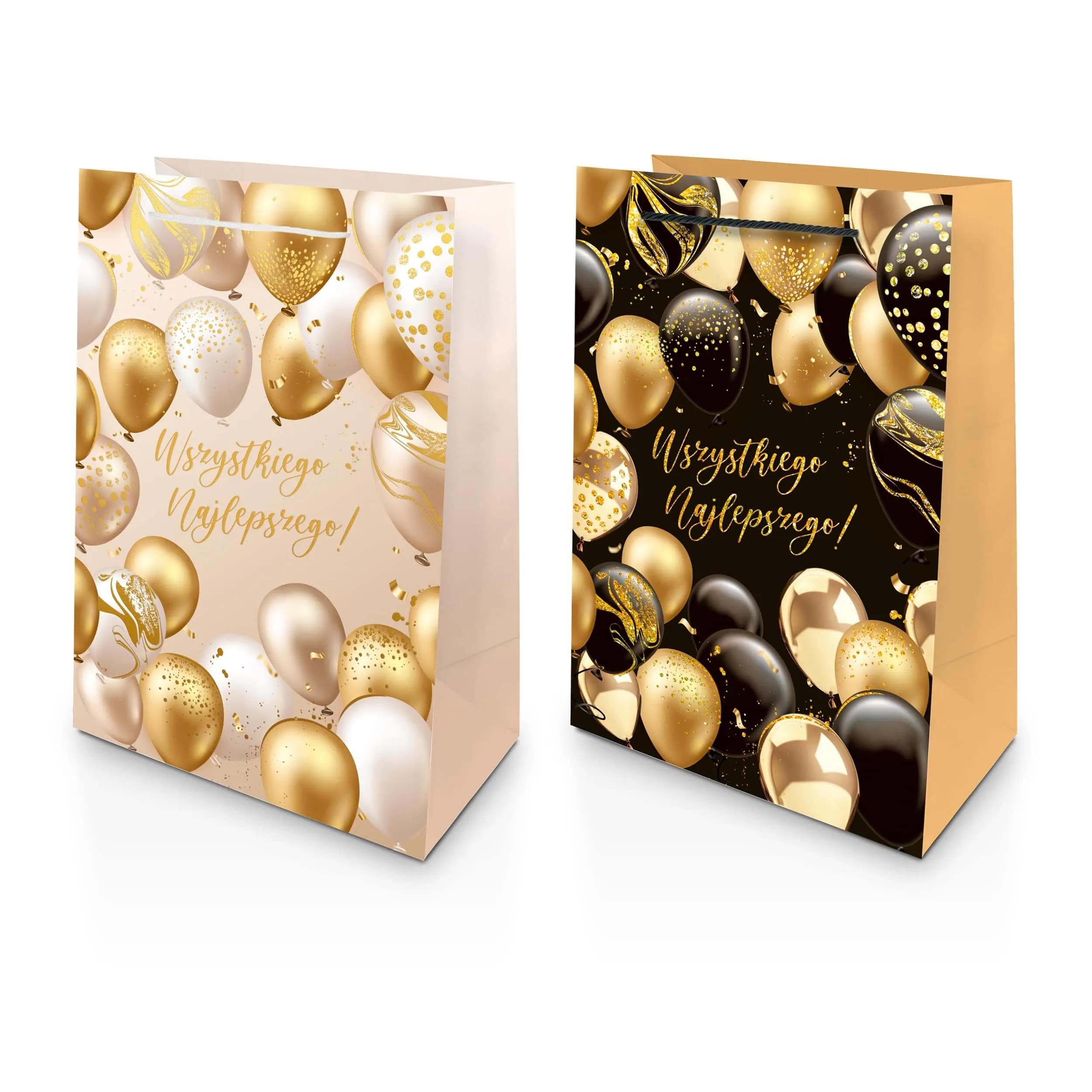 Torba prezentowa A4 "Wszystkiego najlepszego" - ZESTAW 10 sztuk