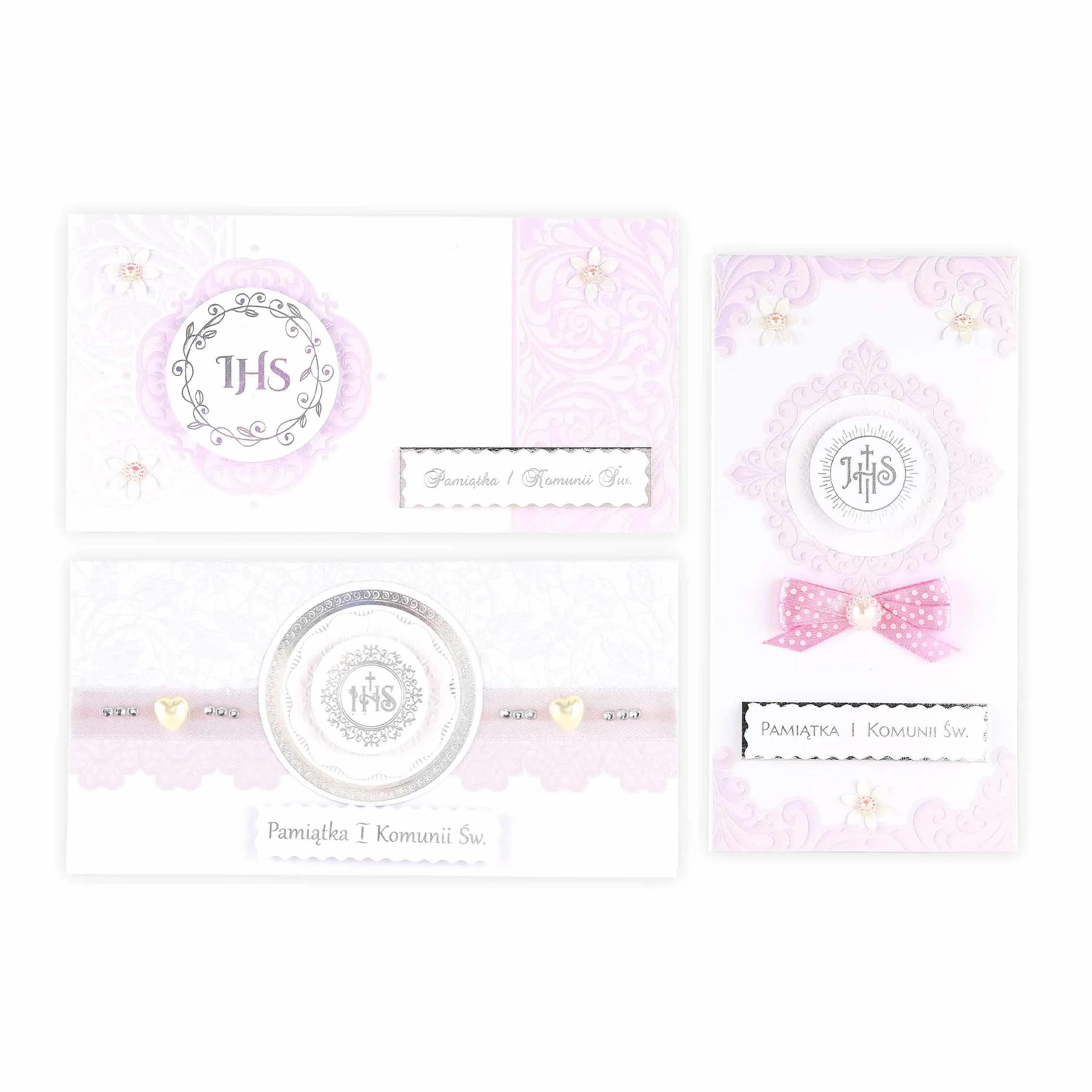 Pudełko mini papierowe Komunia - MIX Różowy