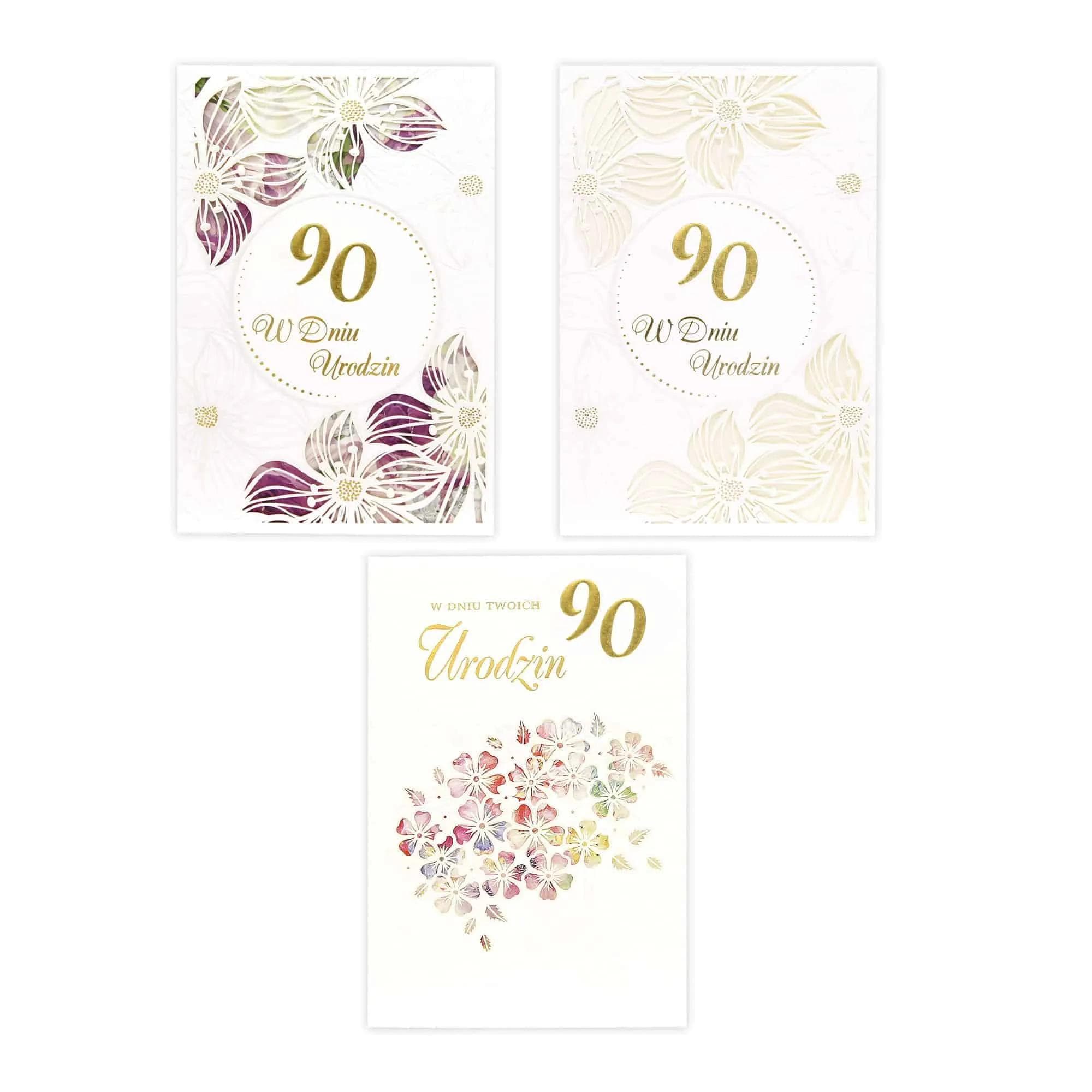 B6 LC Kartka na 90 Urodziny - MIX