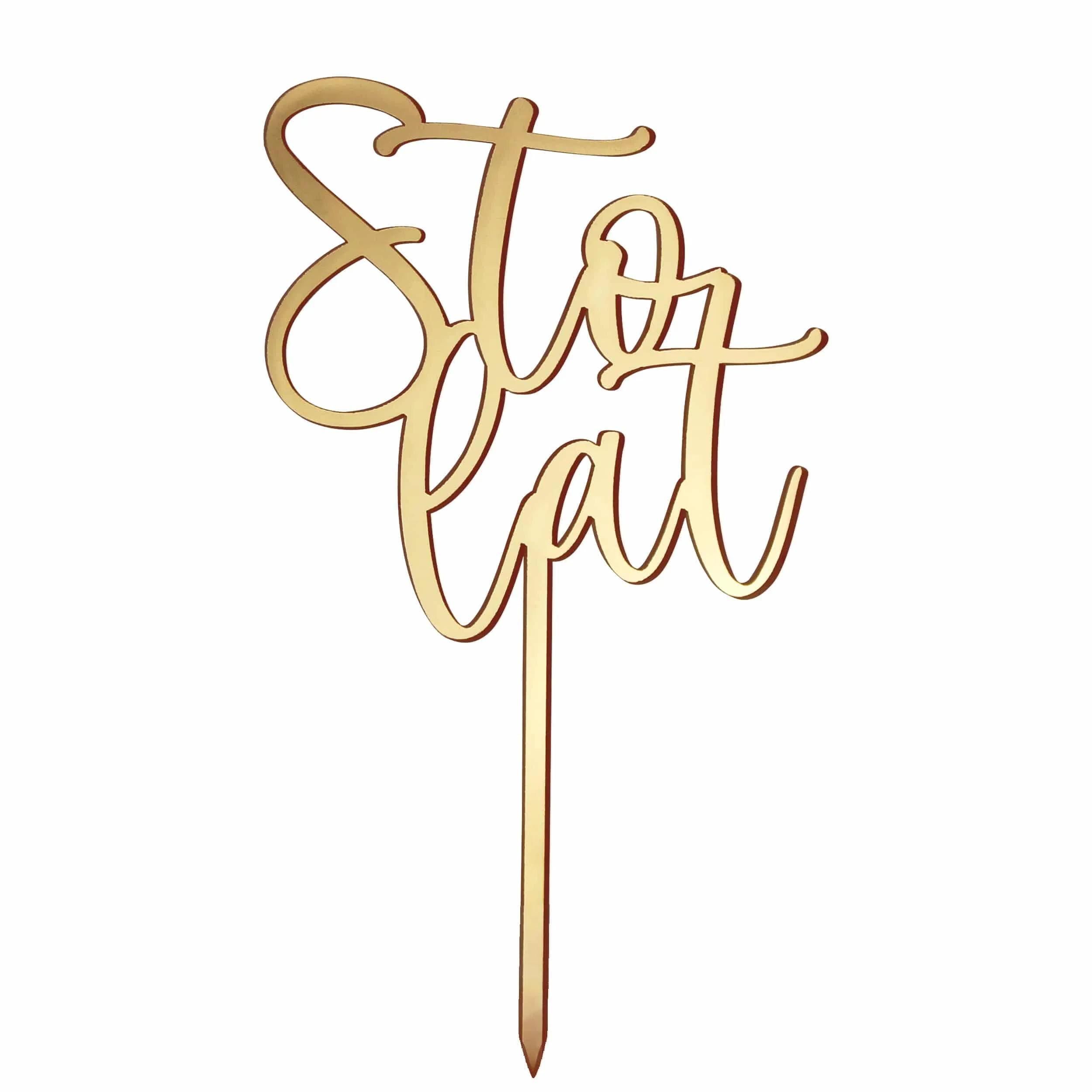 Złoty topper na tort "Sto lat" - dekoracja urodzinowa