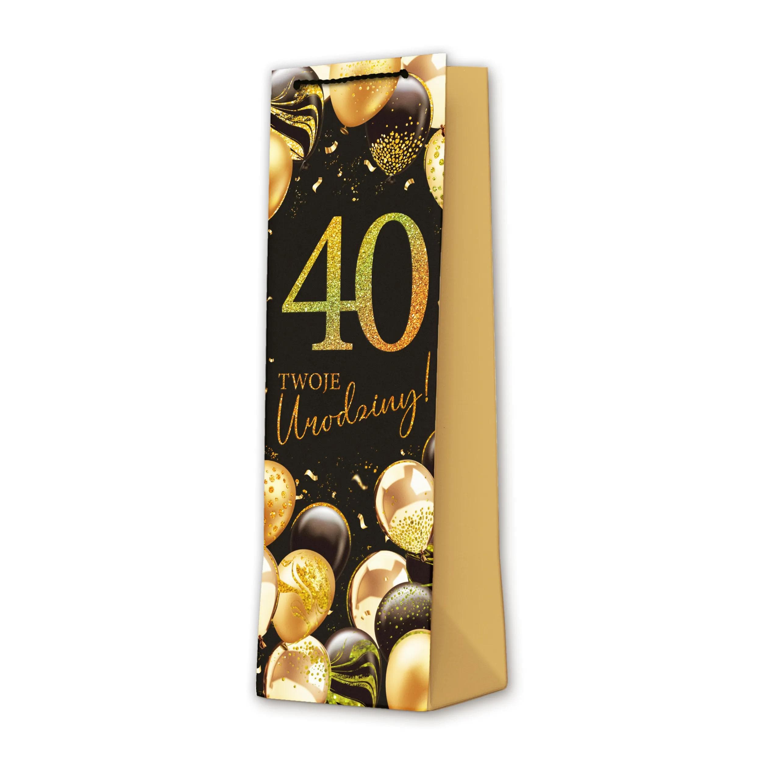 Torba na wino 40 Urodziny 10 szt. - 12