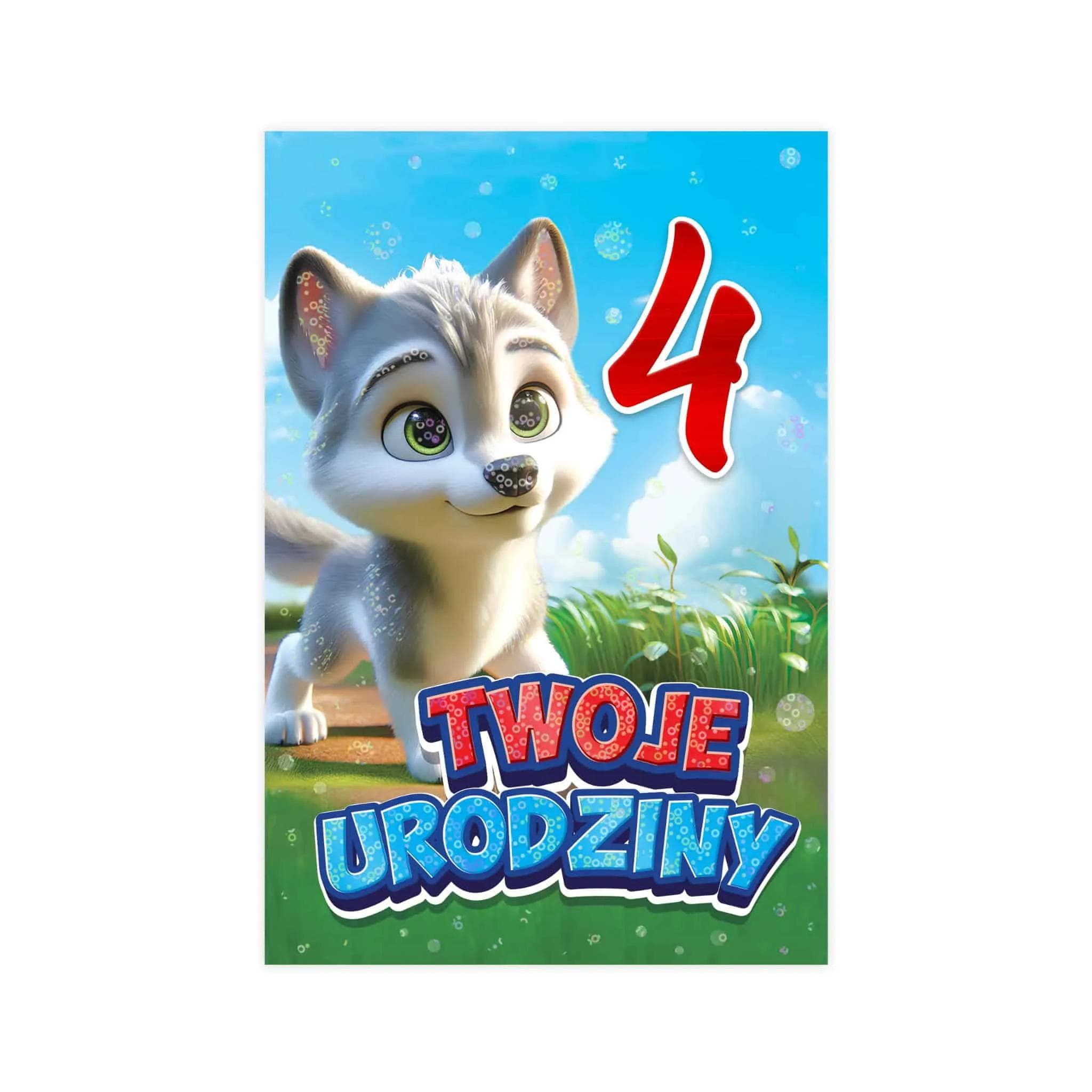 B6 Kartka na 4 Urodziny - 77