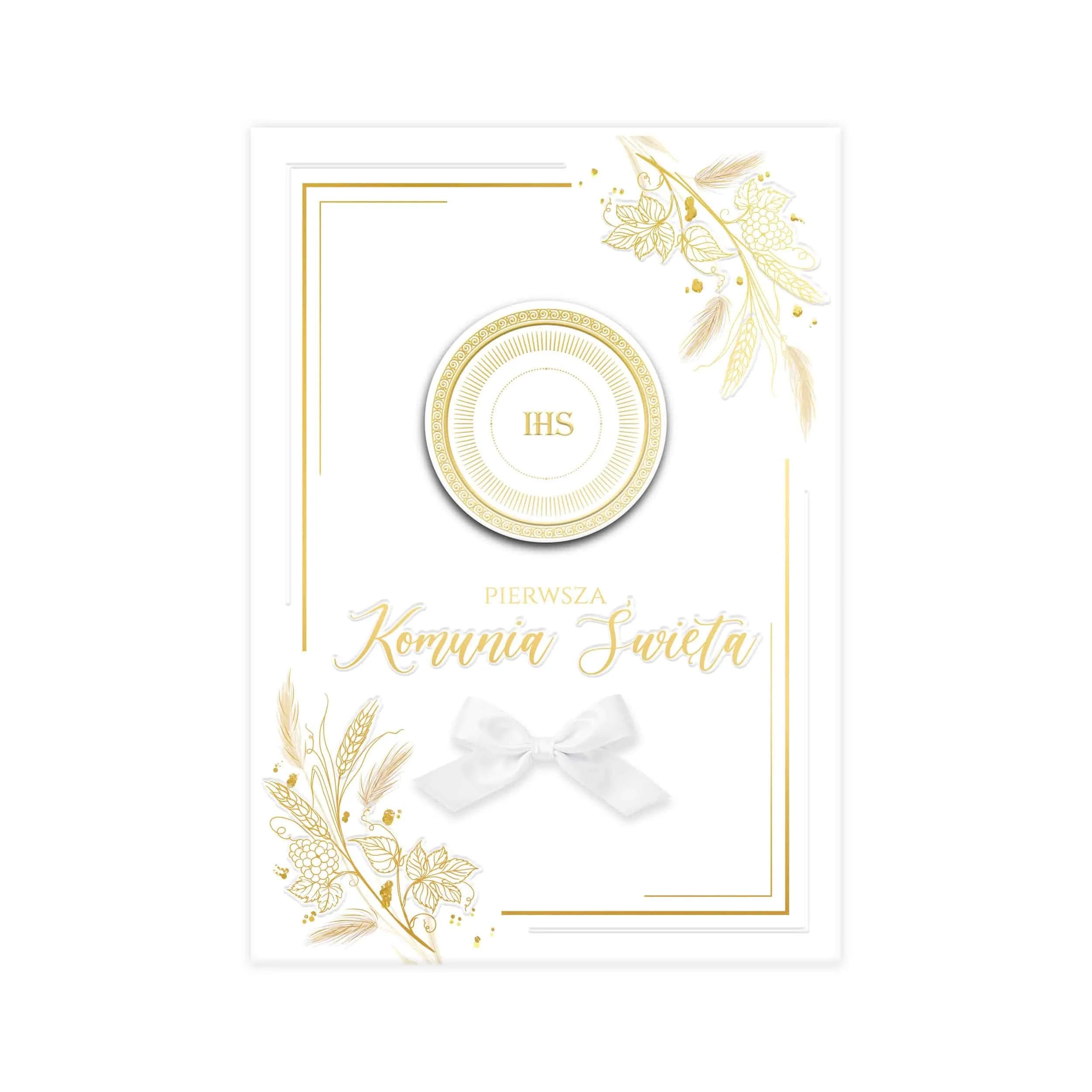 Album z hostią, kokardką i złoconymi kłosami