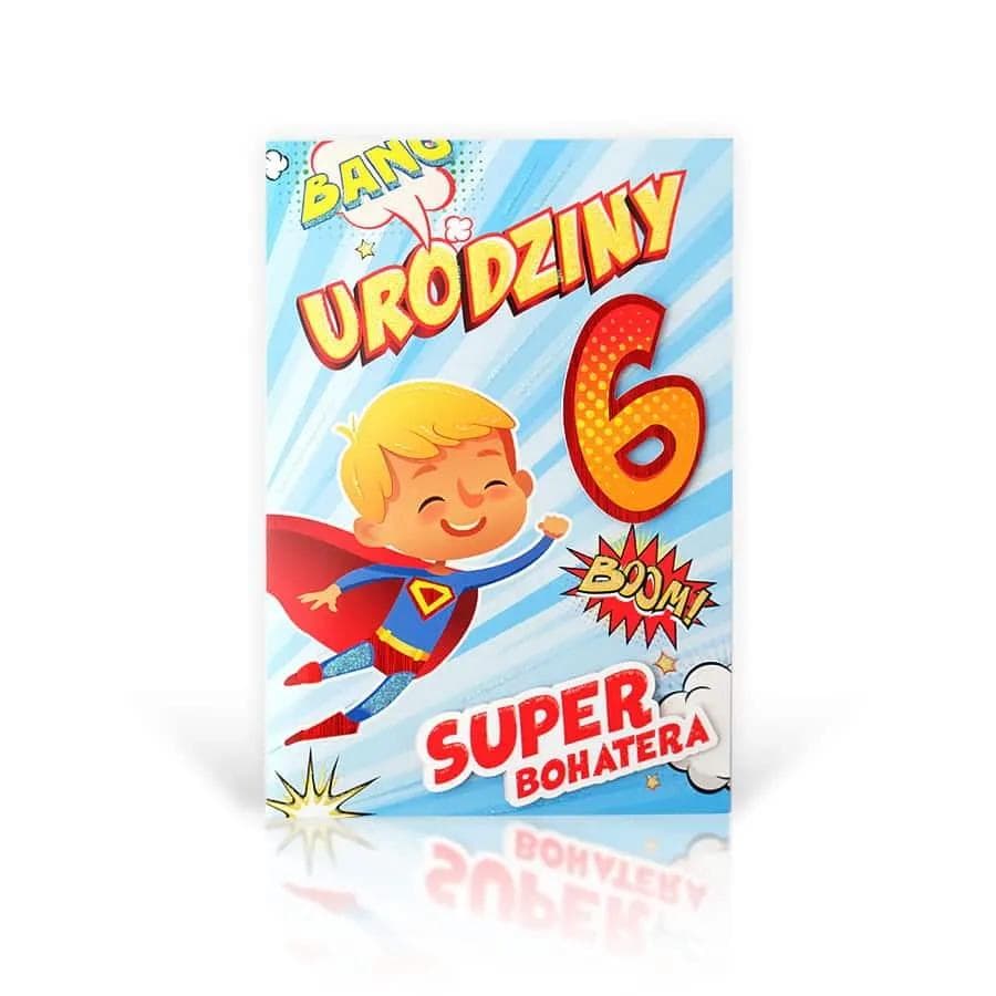 B6 LUX Kartka na 6 Urodziny - 005