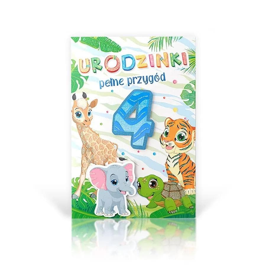 B6 LUX Kartka na 4 Urodziny - 003