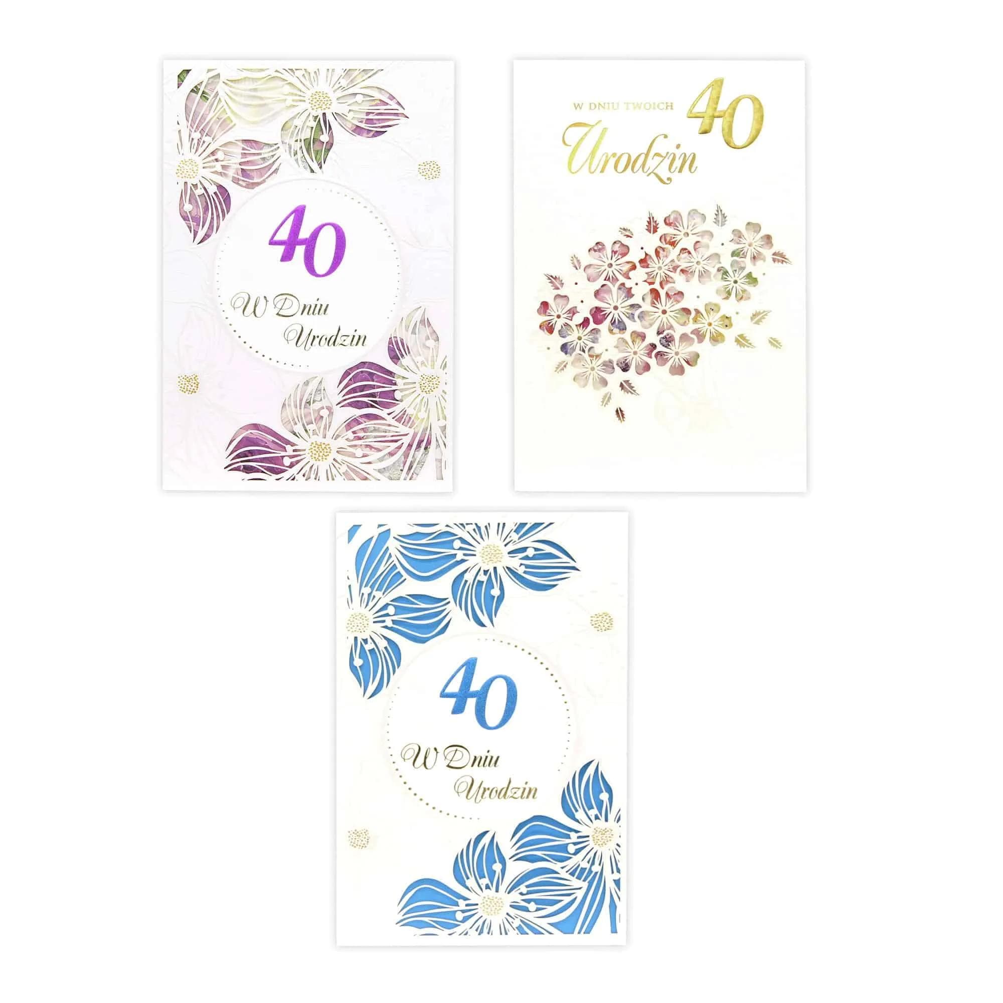 B6 LC Kartka na 40 Urodziny - MIX