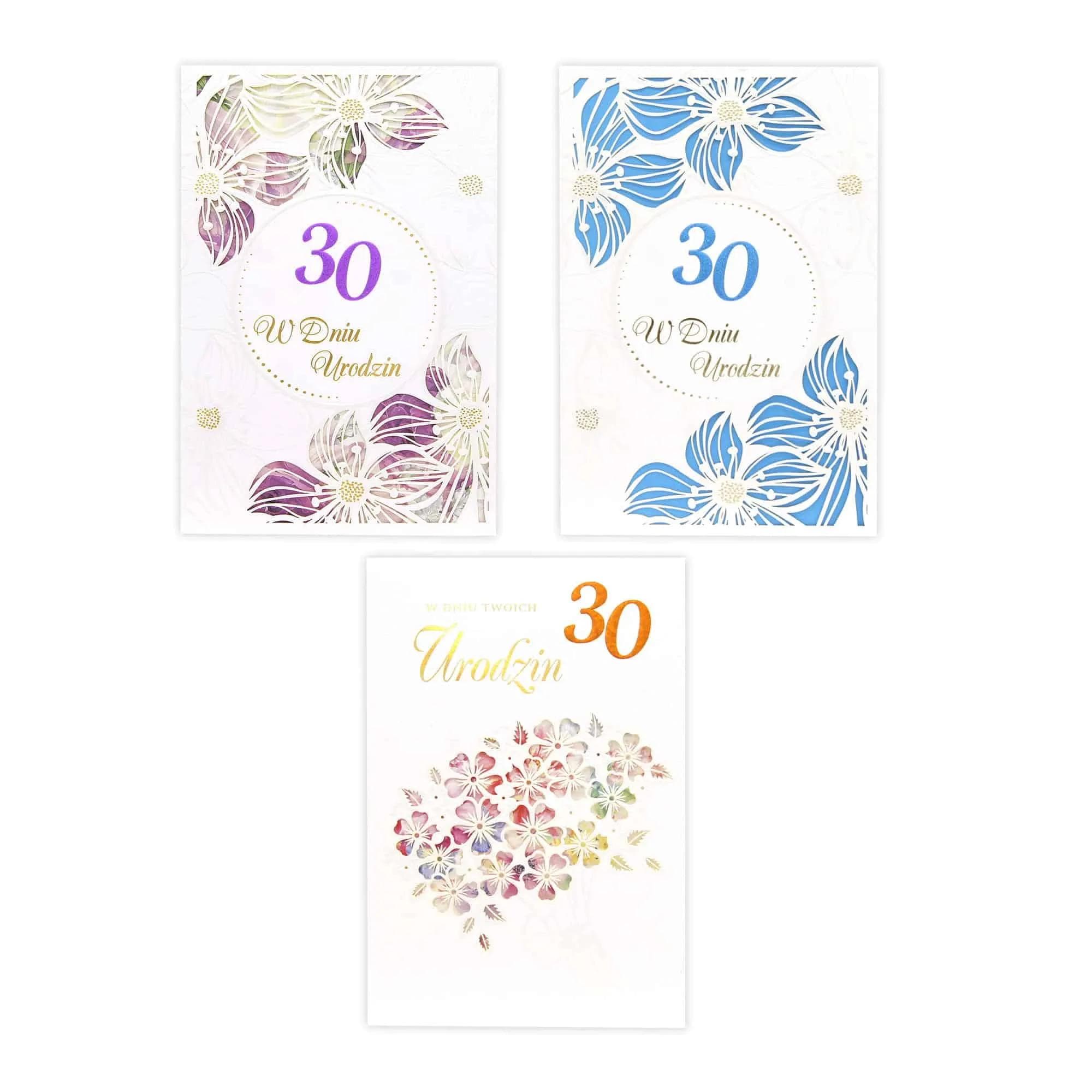 B6 LC Kartka na 30 Urodziny - MIX