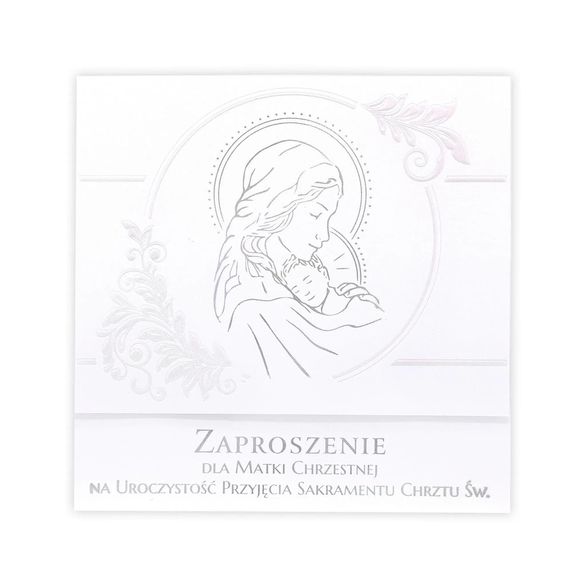 Zaproszenia KW LUX Chrzest - 17 Dla Matki Chrzestnej