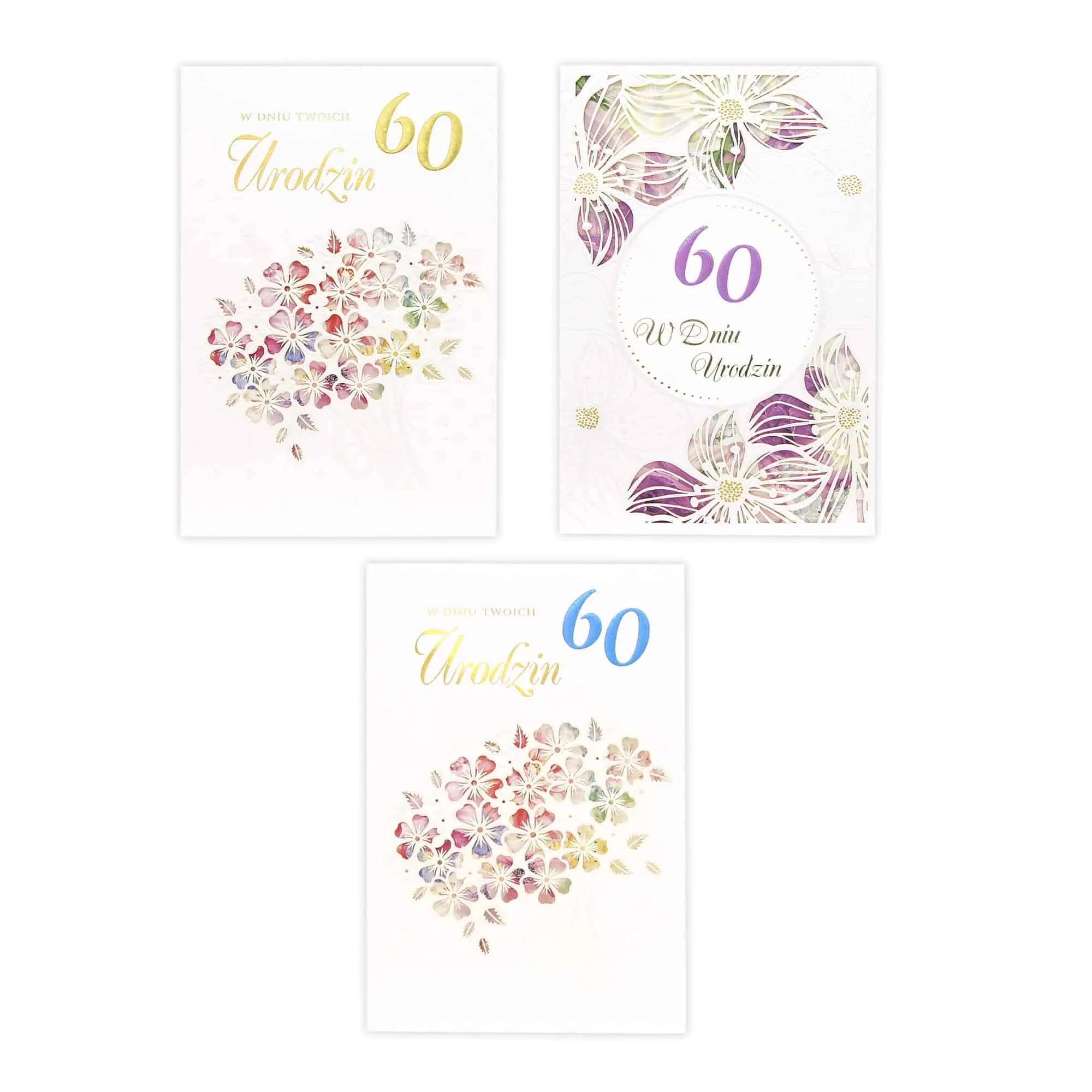 B6 LC Kartka na 60 Urodziny - MIX