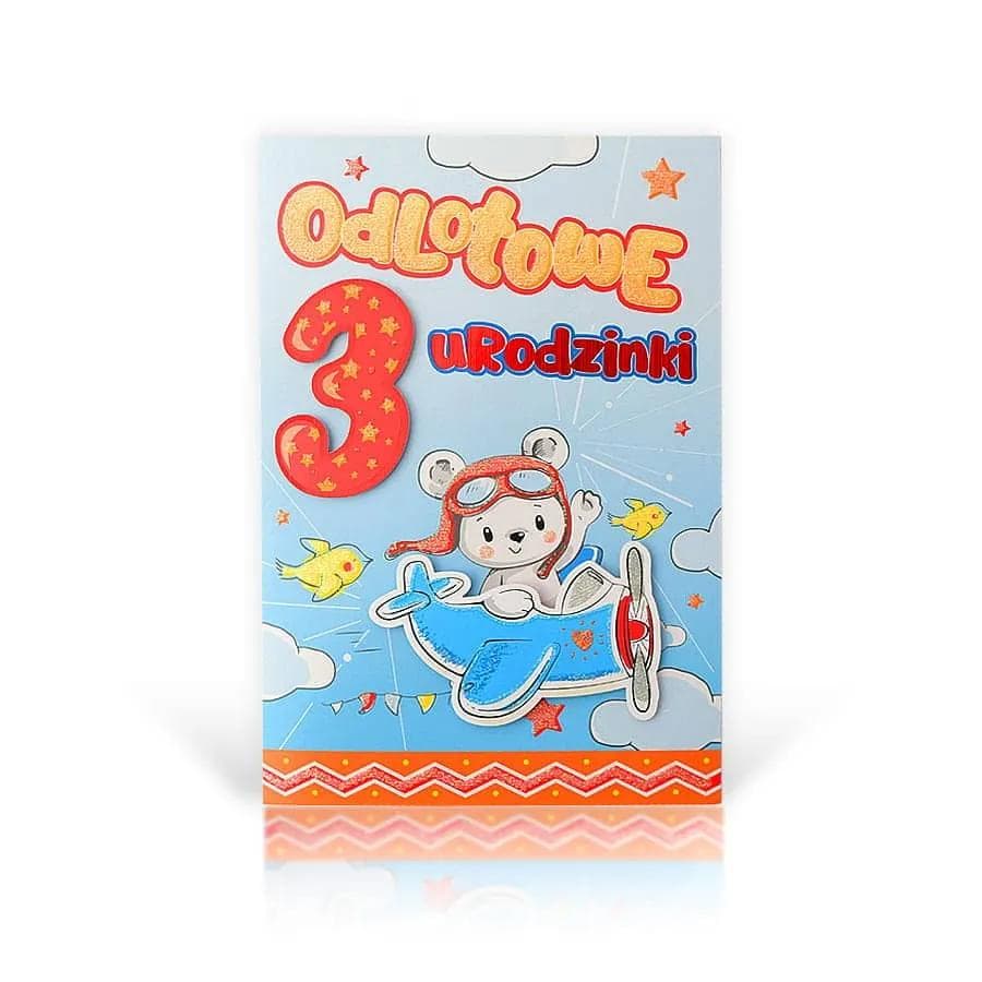 B6 LUX Kartka na 3 Urodziny - 002