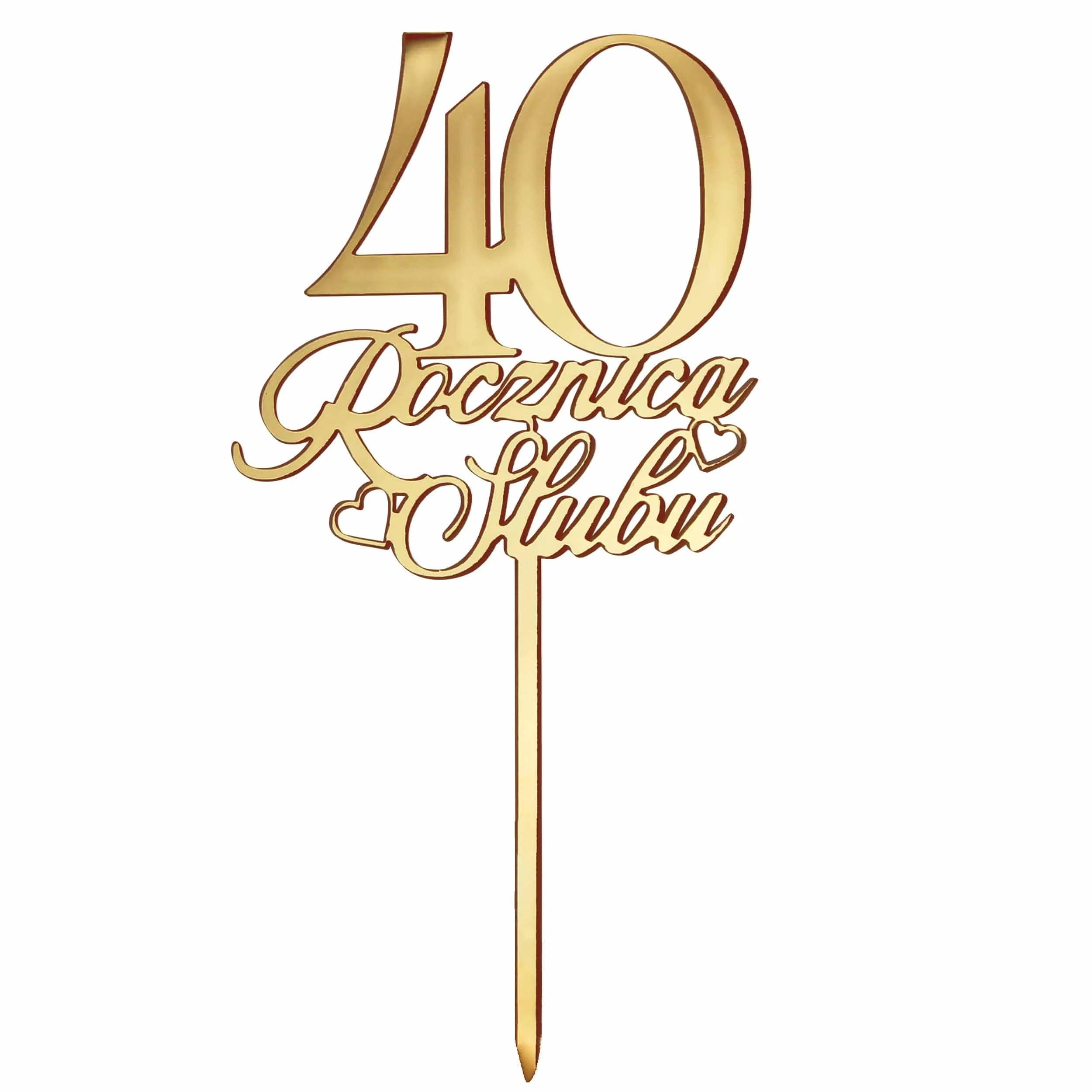 Topper na tort 40 Rocznica Ślubu - 14