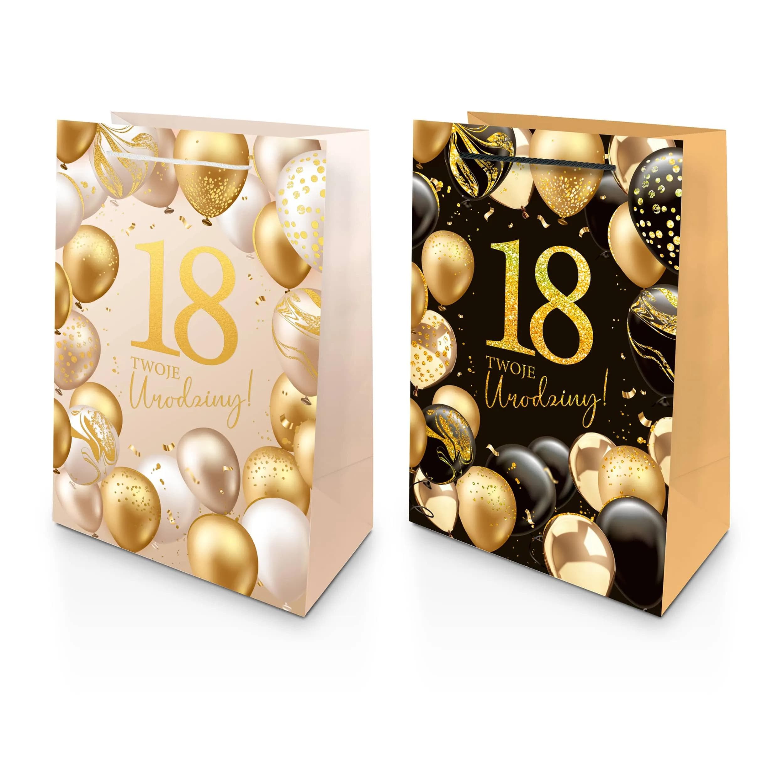 Torba prezentowa A4 18 Urodziny - ZESTAW 10 sztuk