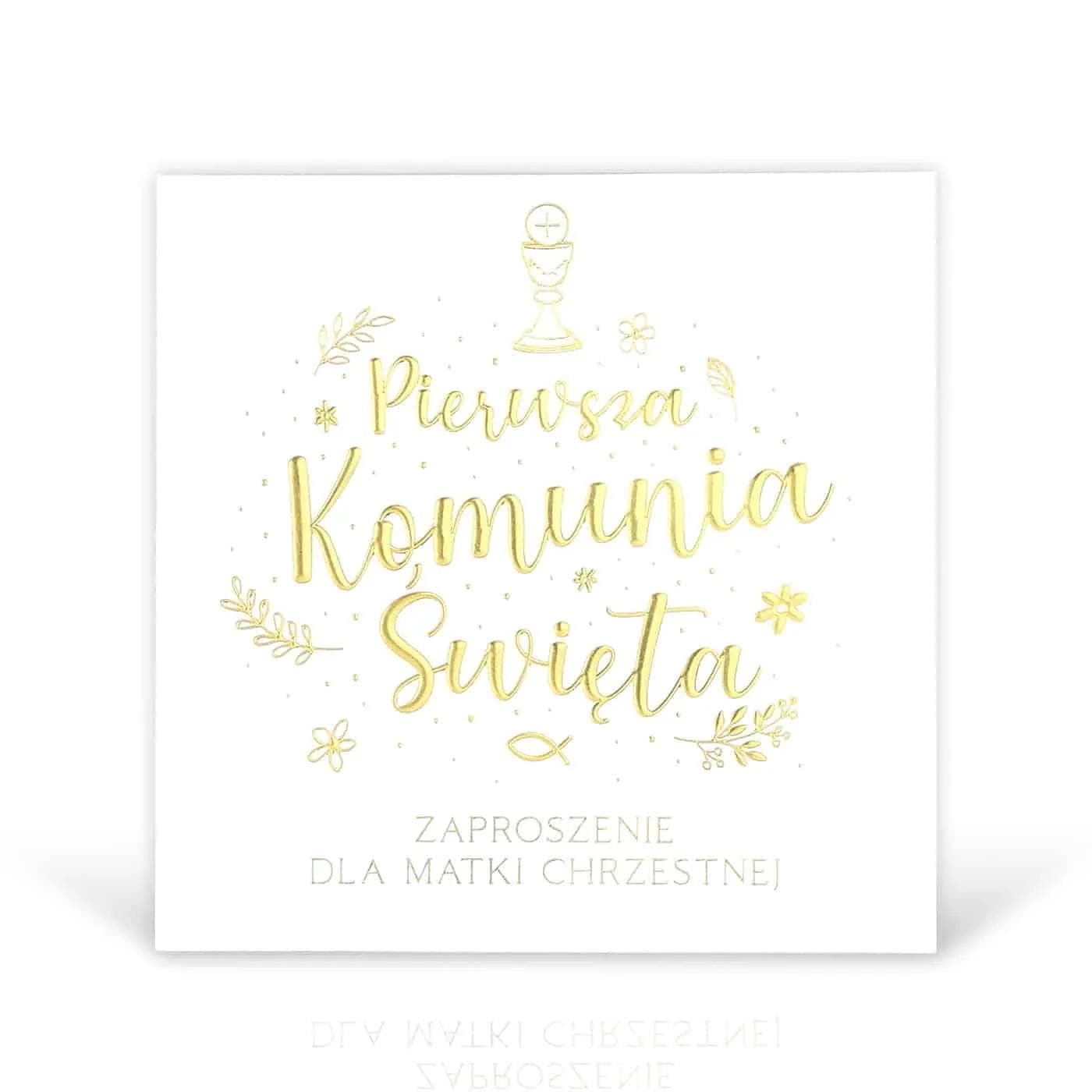 Zaproszenia KW LUX Komunia - 013 Dla Matki Chrzestnej