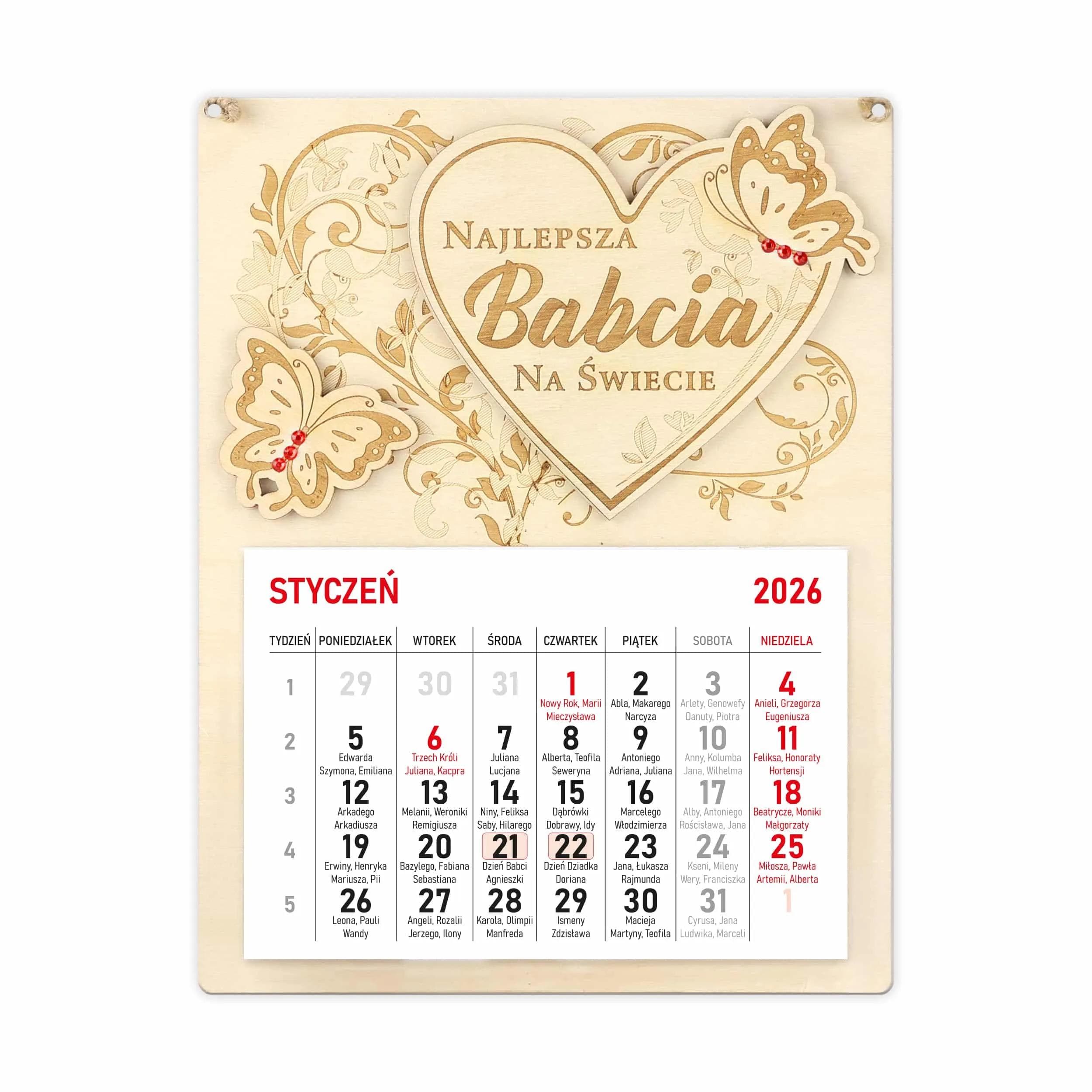 Kalendarz drewniany Dla Babci - 13