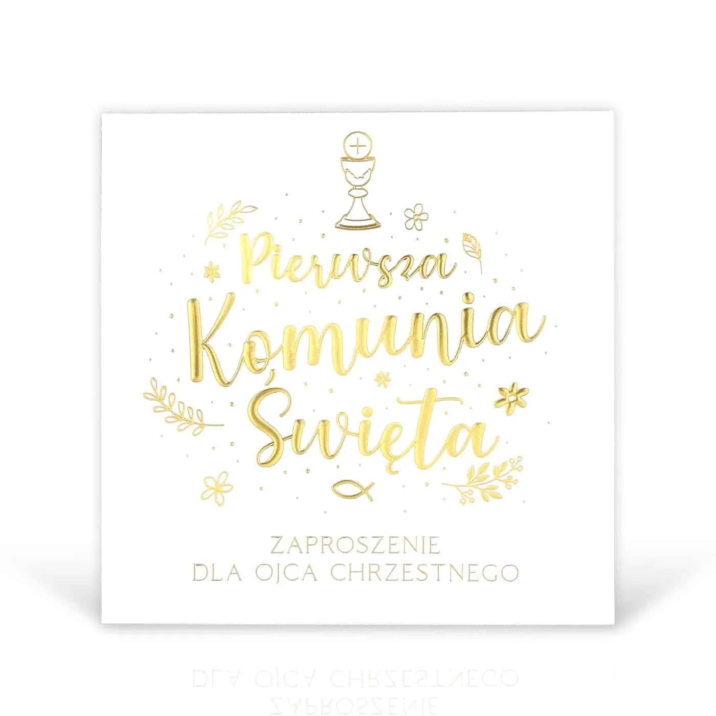 Zaproszenia KW LUX Komunia - 014 Dla Ojca Chrzestnego
