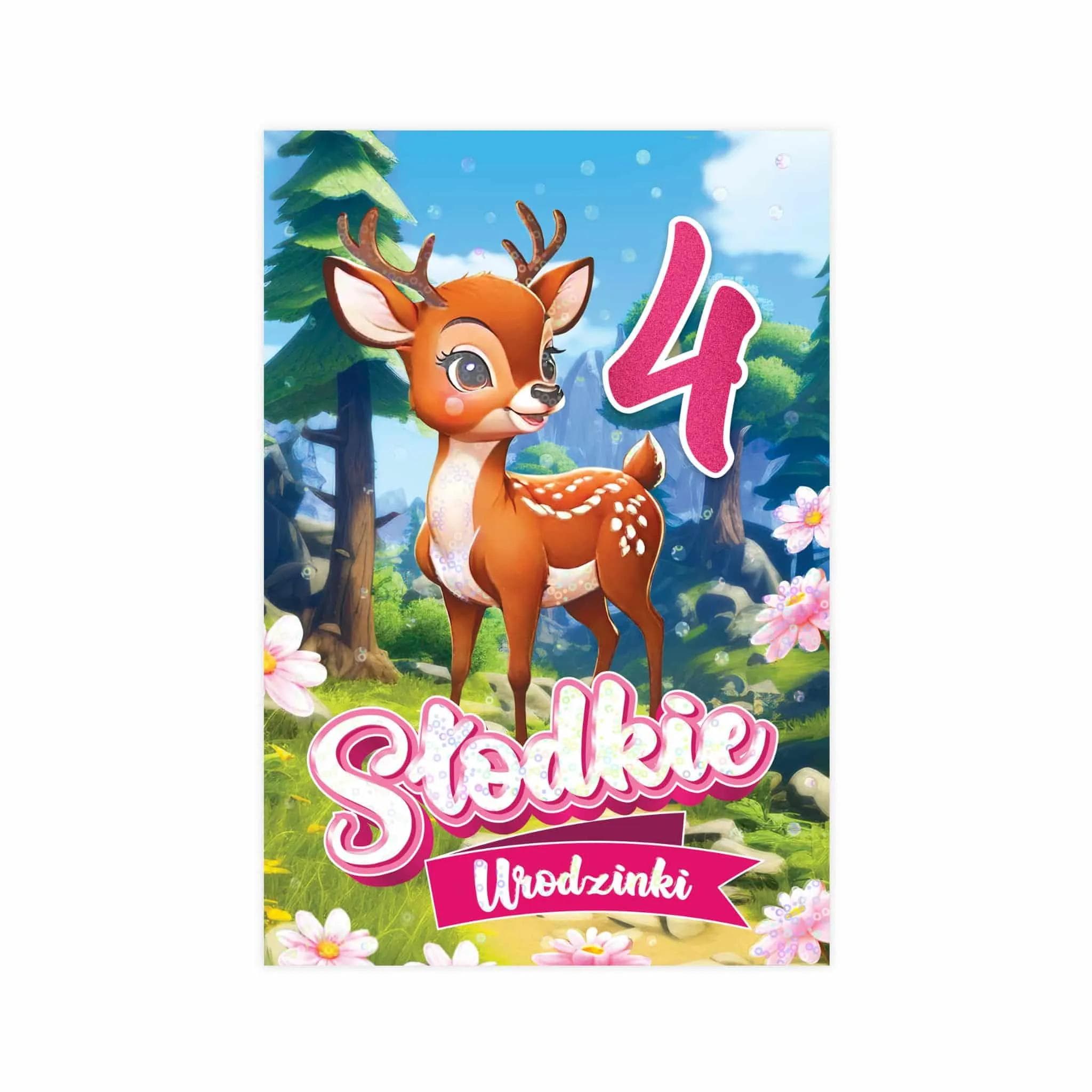 B6 Kartka na 4 Urodziny - 80