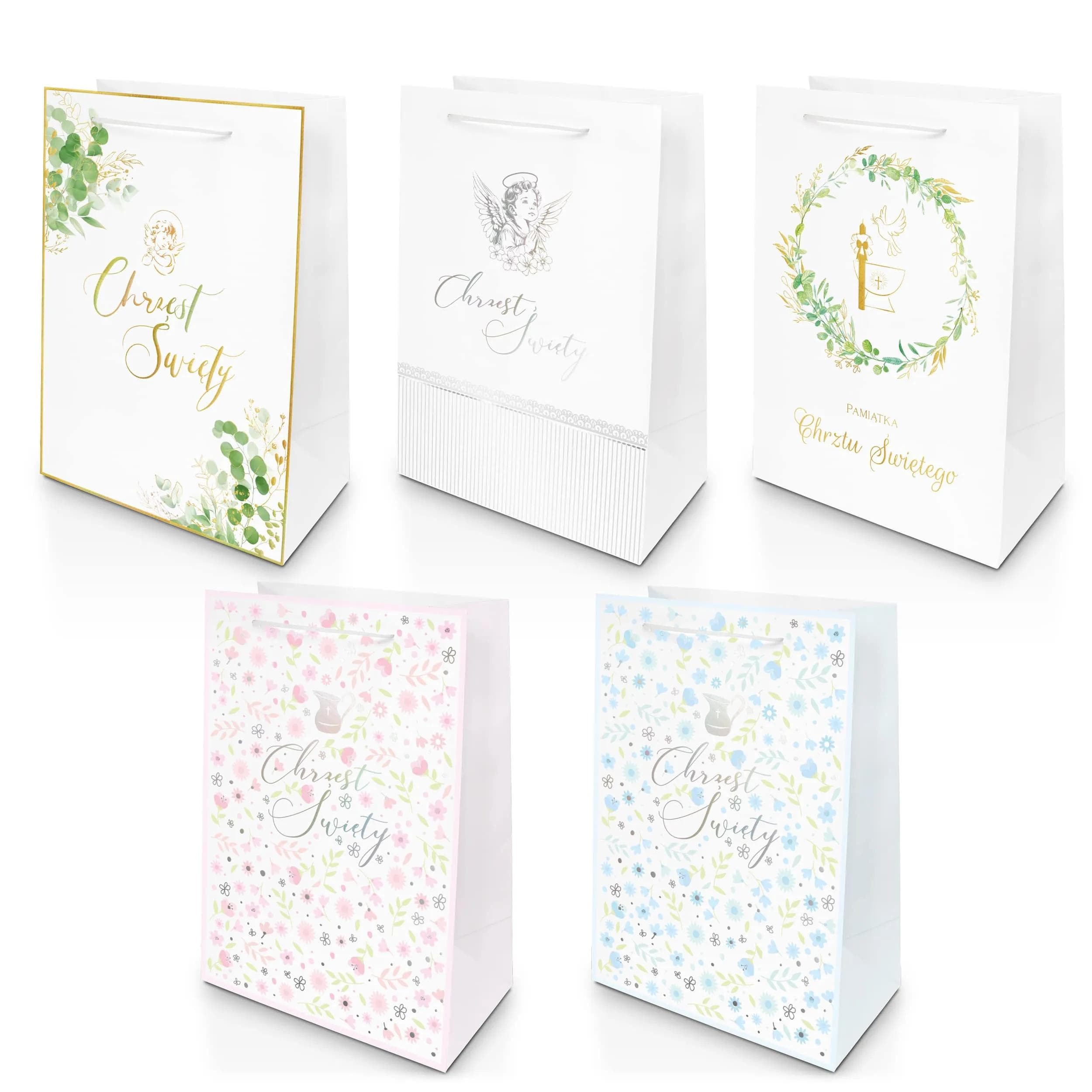 Torba prezentowa A4 Chrzest - ZESTAW 10 sztuk
