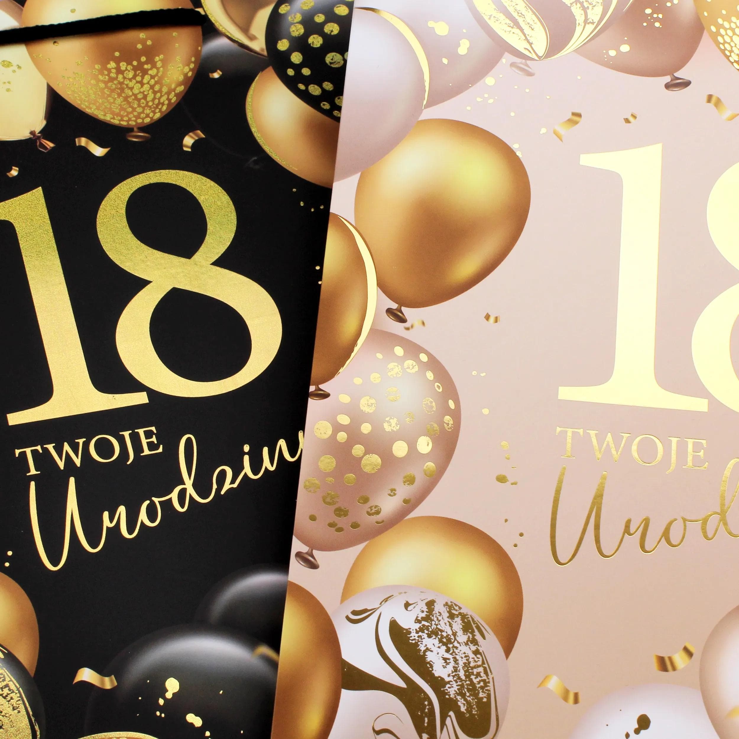 Torba prezentowa A4 18 Urodziny - ZESTAW 10 sztuk