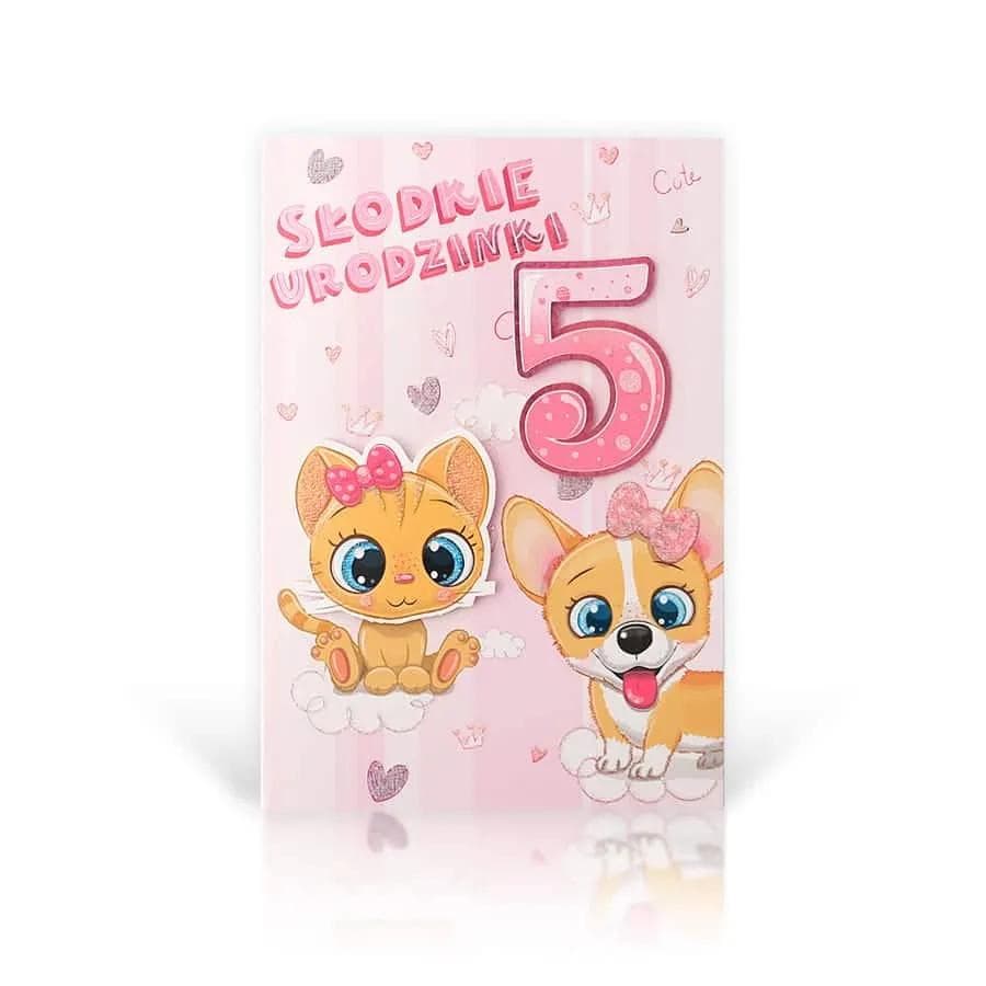 B6 LUX Kartka na 5 Urodziny - 013