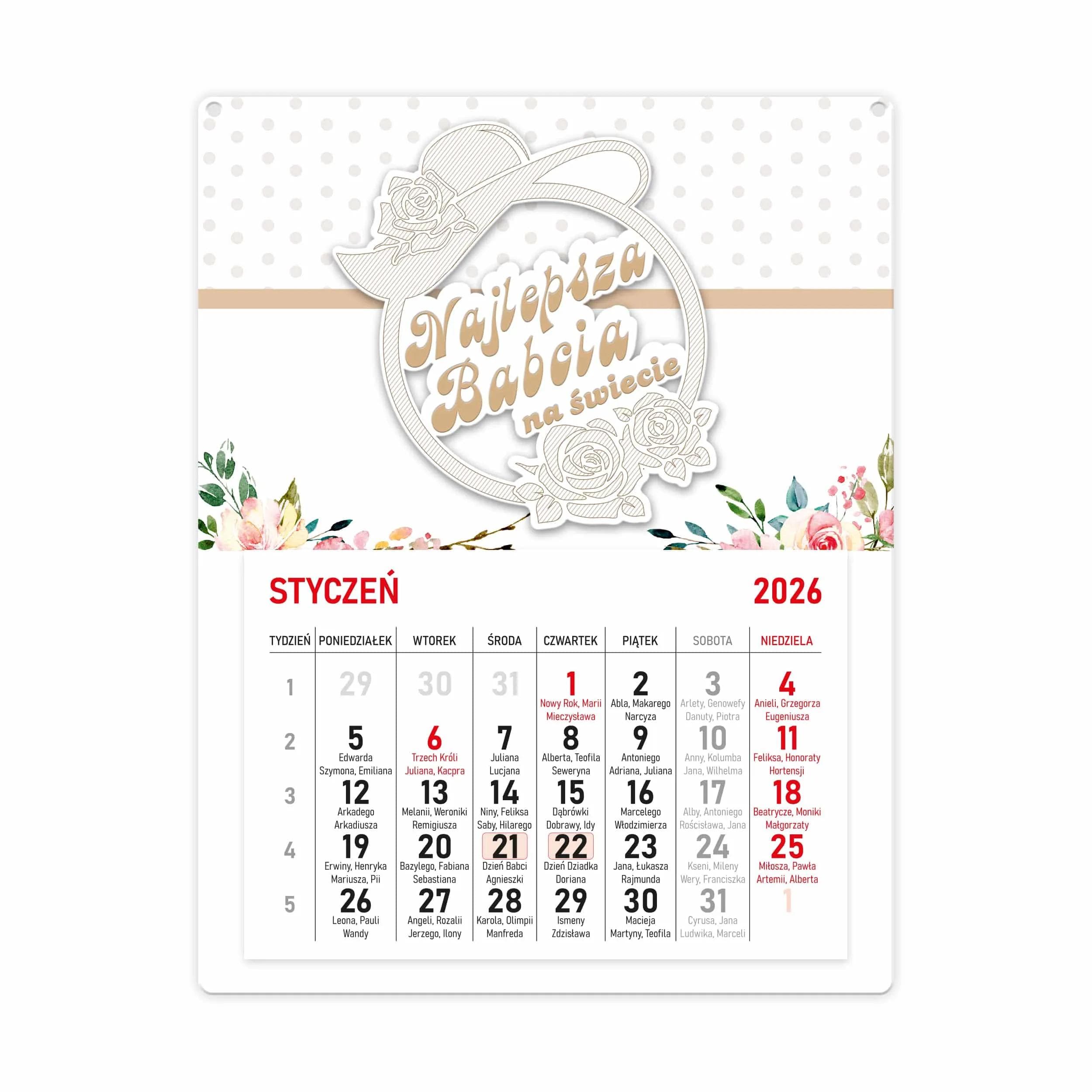 Kalendarz drewniany Dla Babci - 12