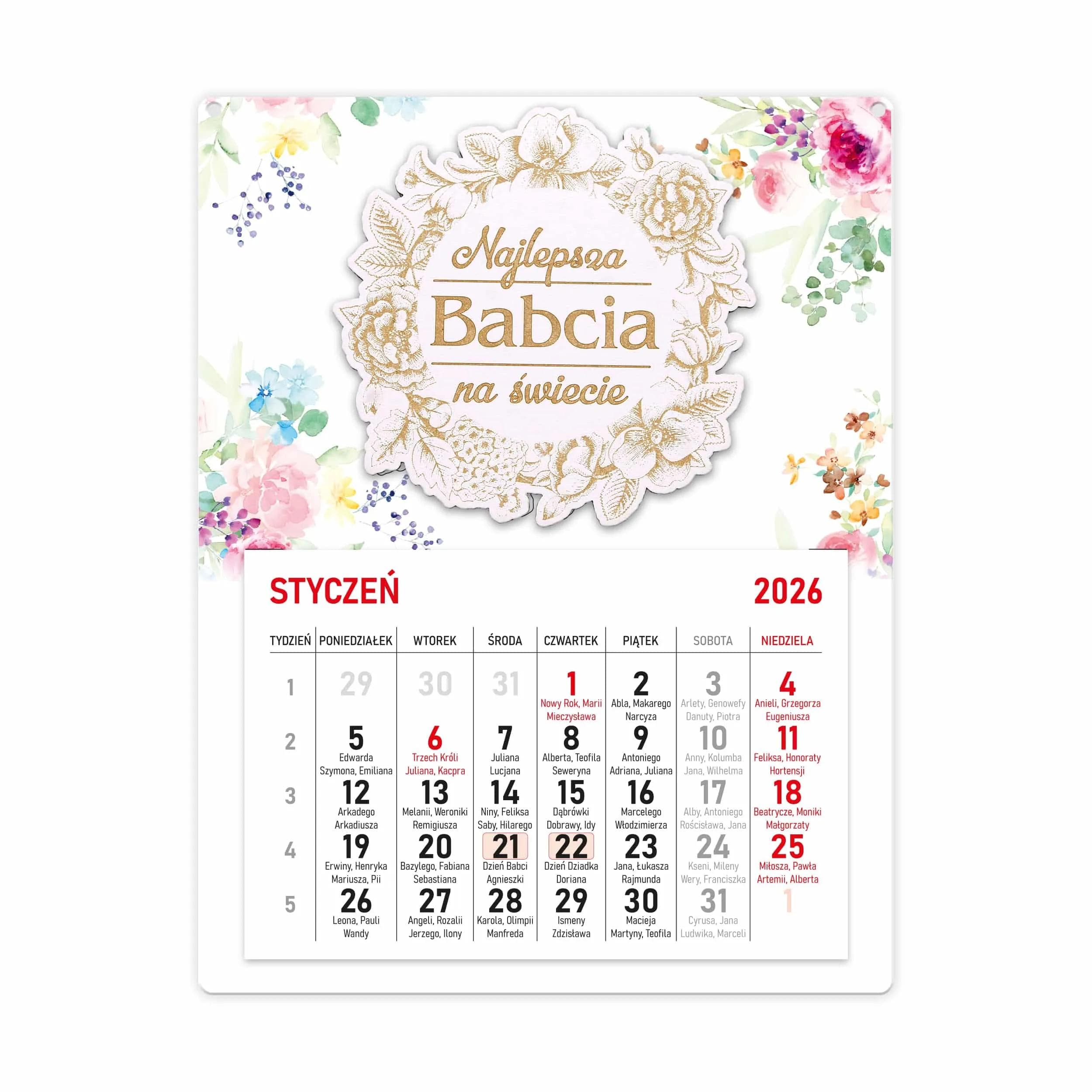 Kalendarz drewniany Dla Babci - 15