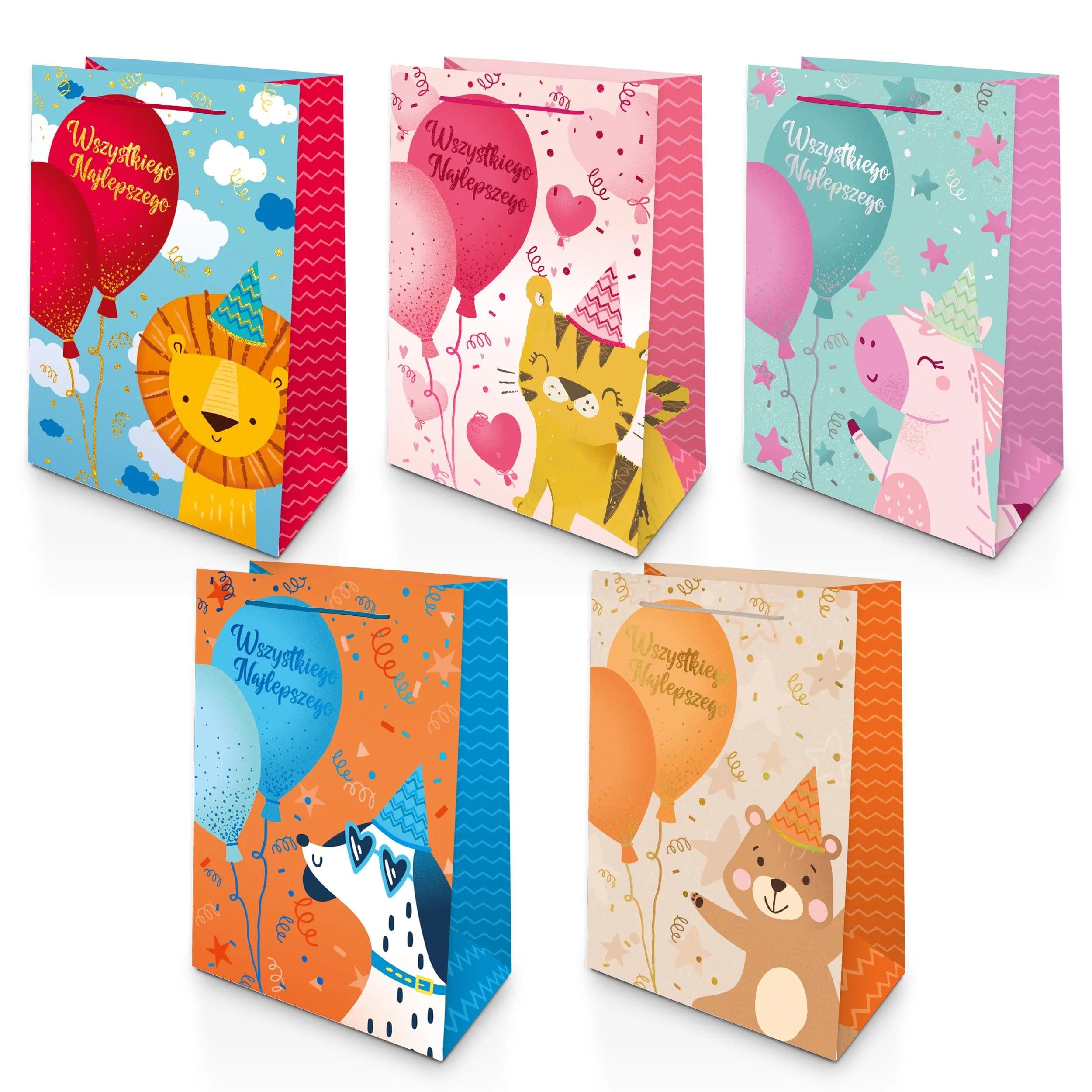 Torba prezentowa A4 Urodziny - ZESTAW 10 sztuk