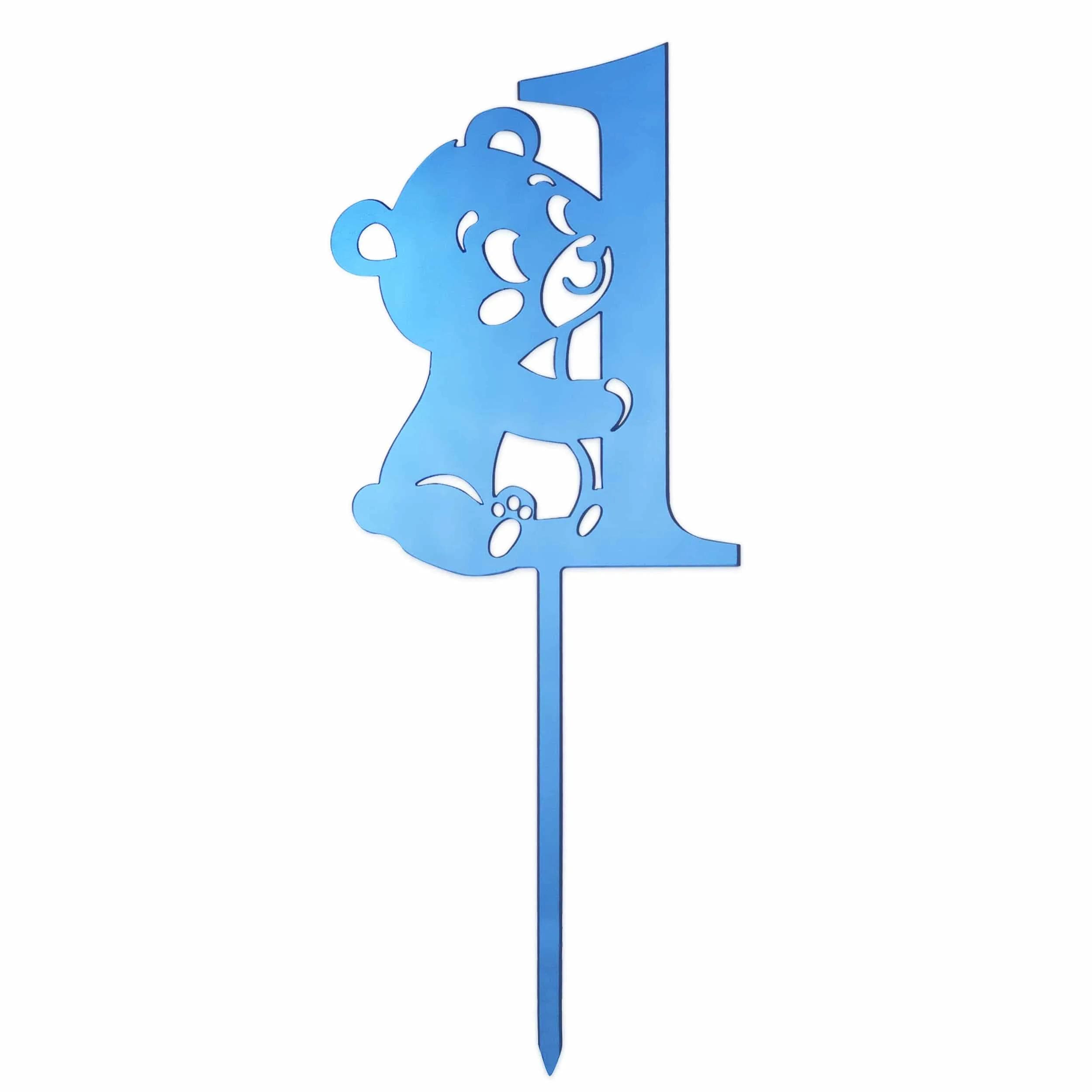 Topper na niebieski dla chłopca – dekoracja tortu na 1 urodziny