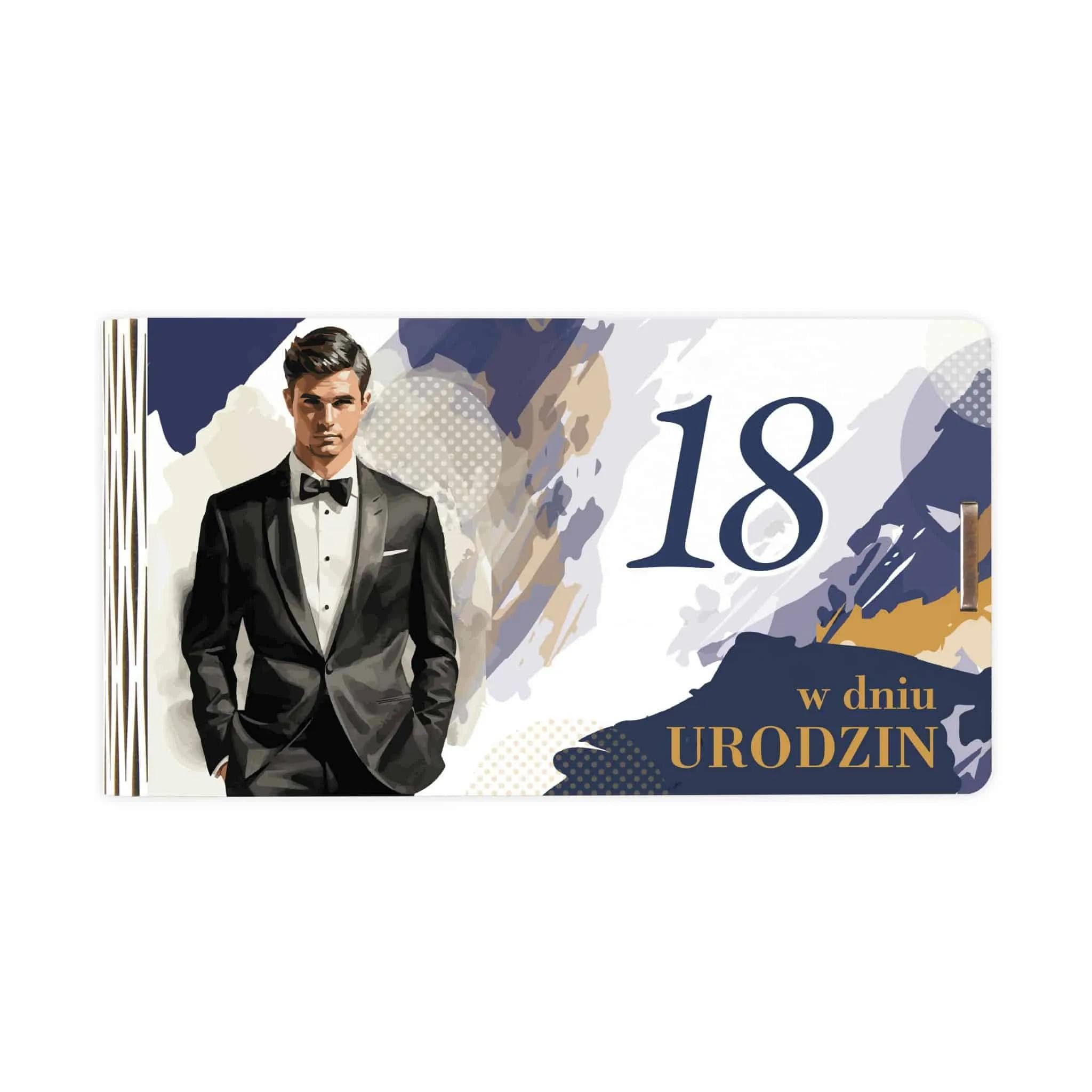 Pudełko mini drewno na 18 Urodziny - 18