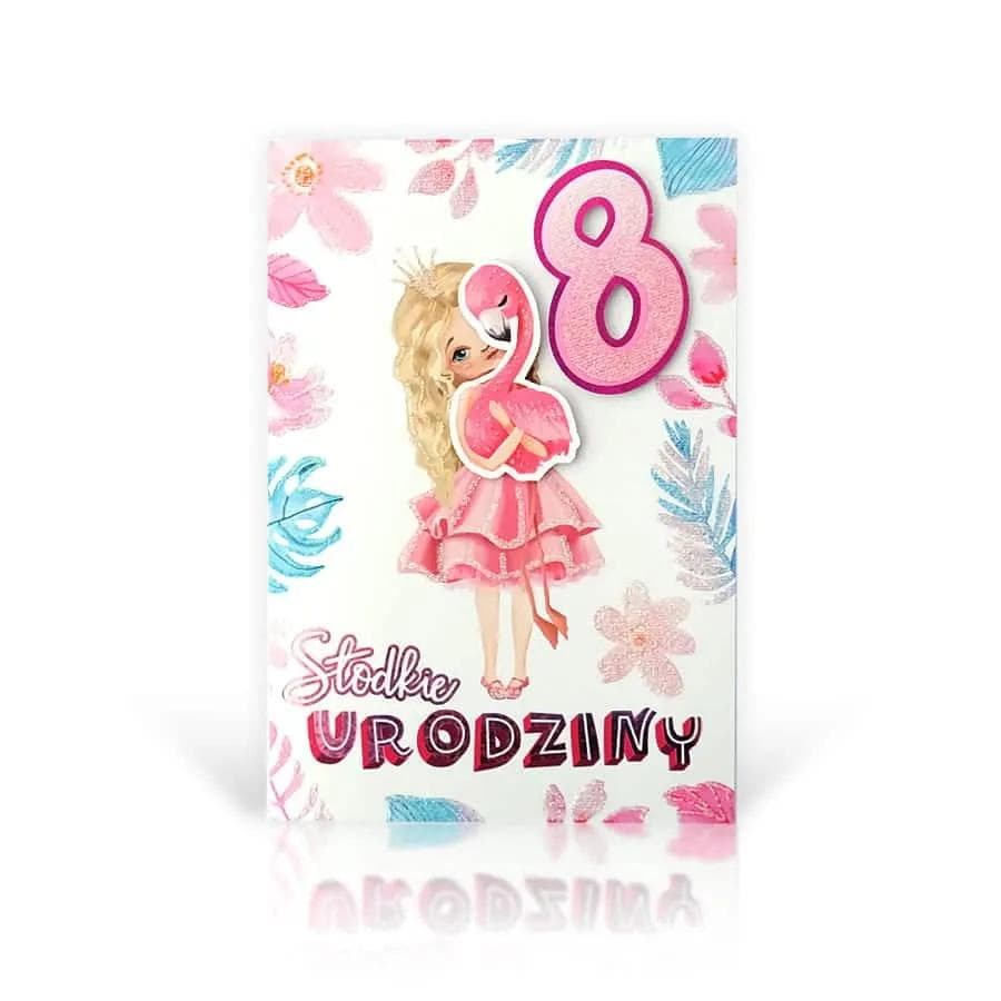 B6 LUX Kartka na 8 Urodziny - 016