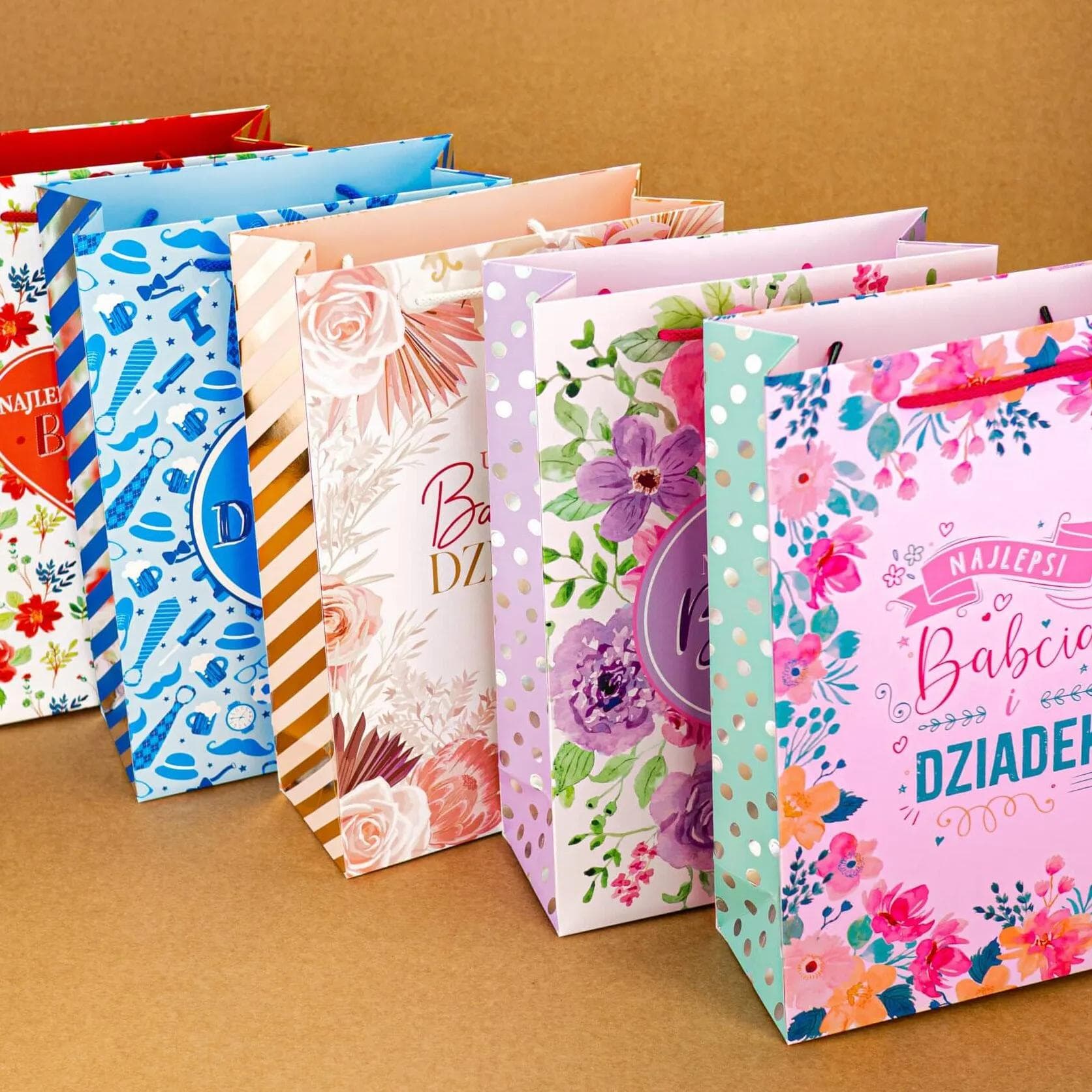 Torby prezentowe A4 dla Babci i Dziadka – ZESTAW 10 sztuk