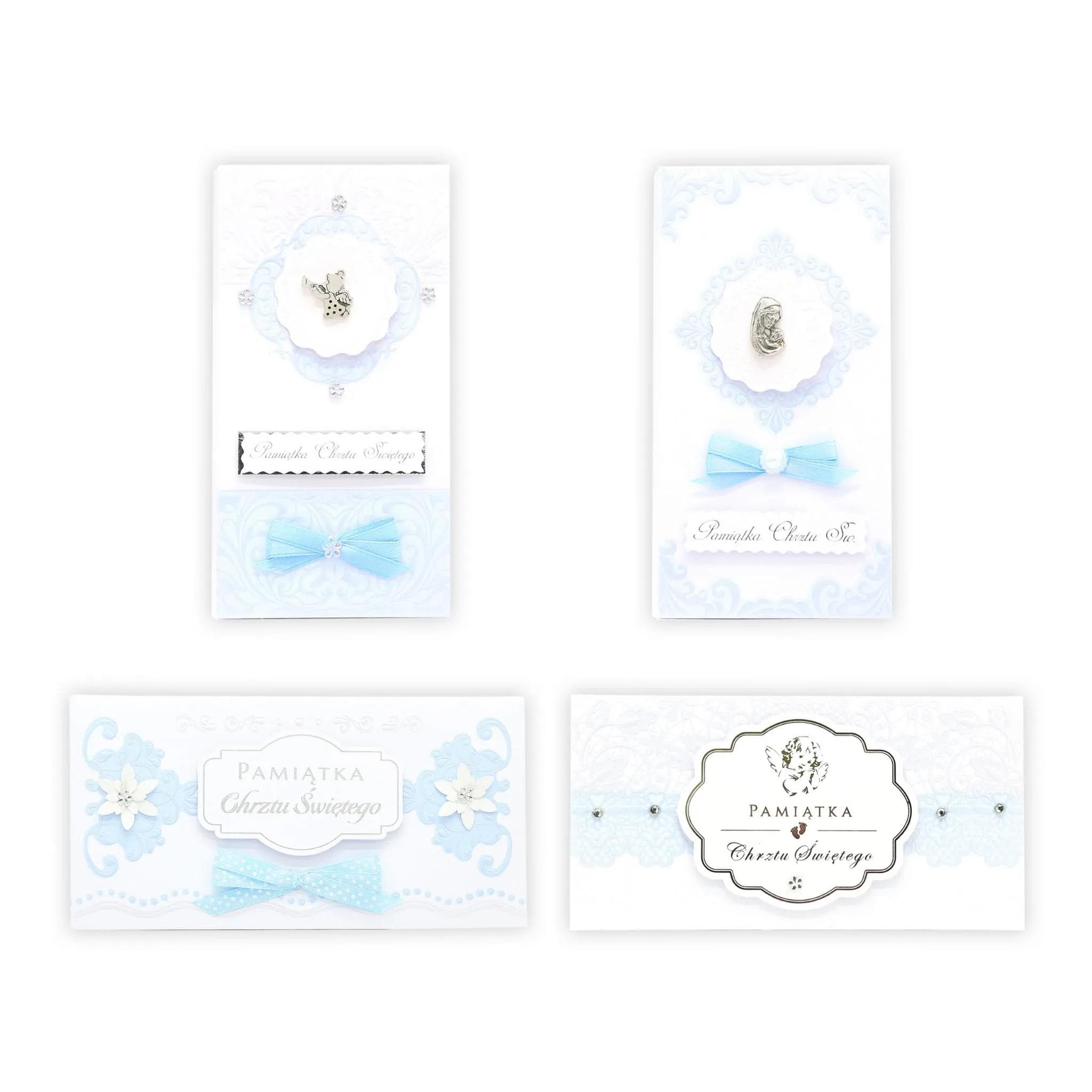 Pudełko mini papierowe Chrzest - Niebieskie MIX
