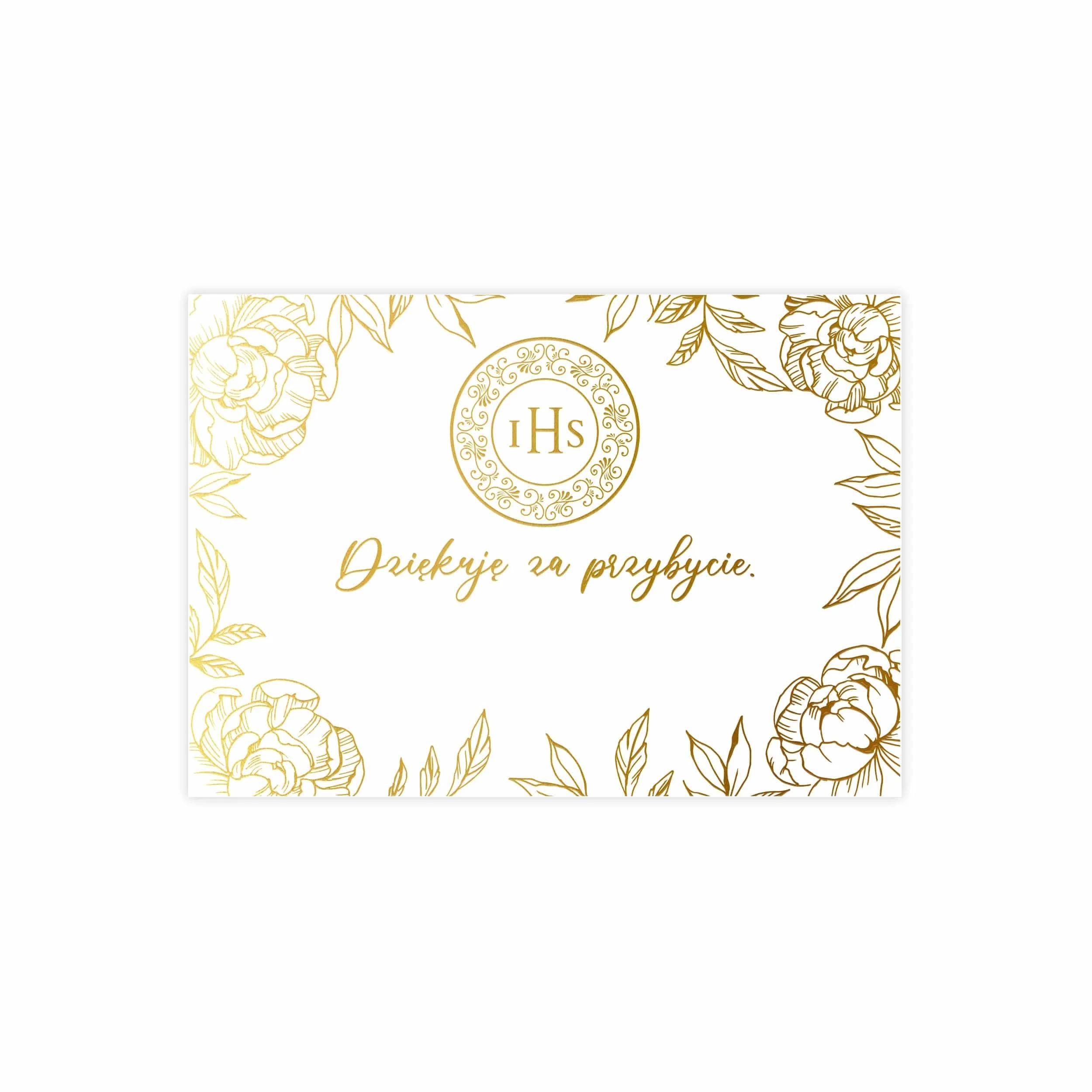 Bilecik z podziękowaniem dla gości na Komunię IHS