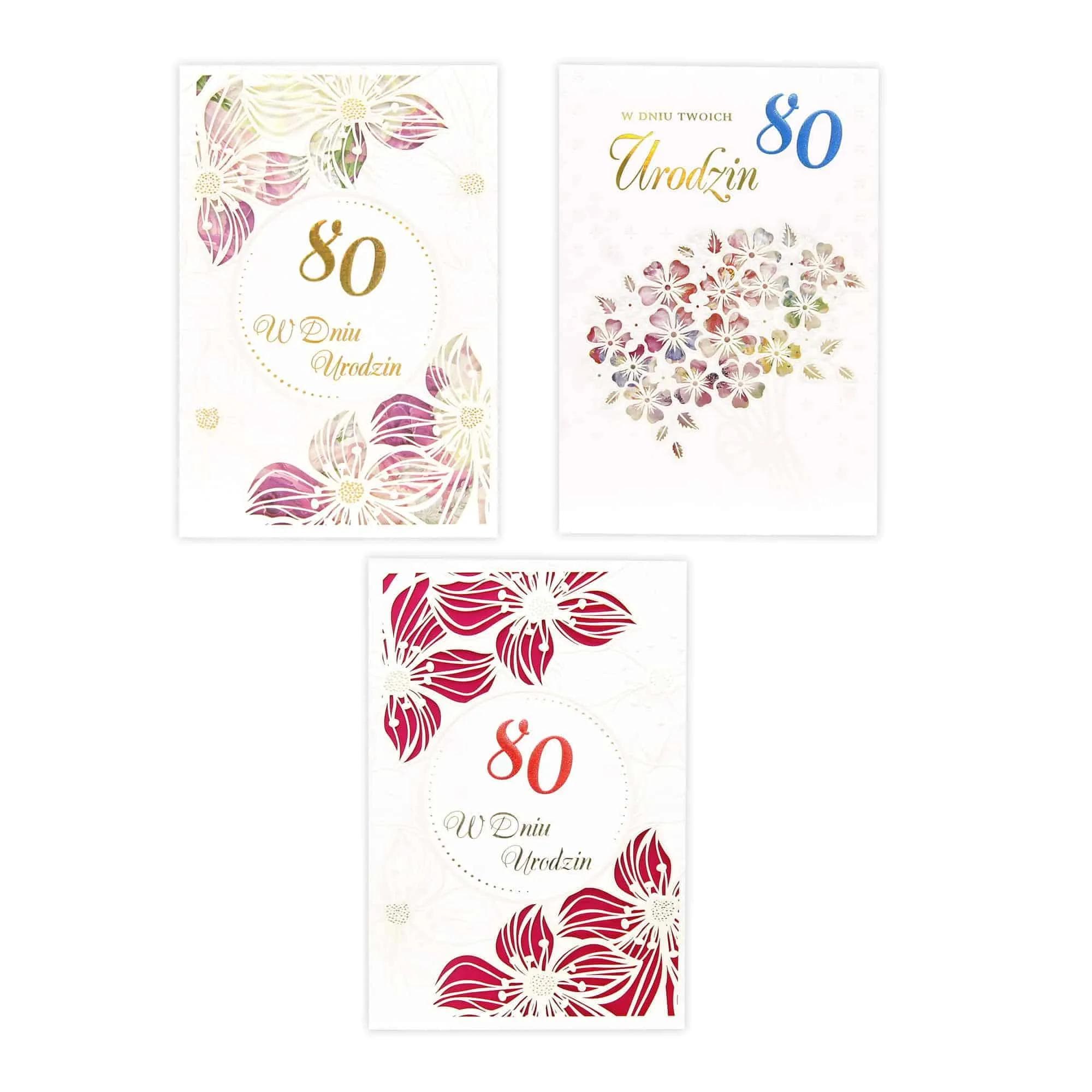 B6 LC Kartka na 80 Urodziny - MIX