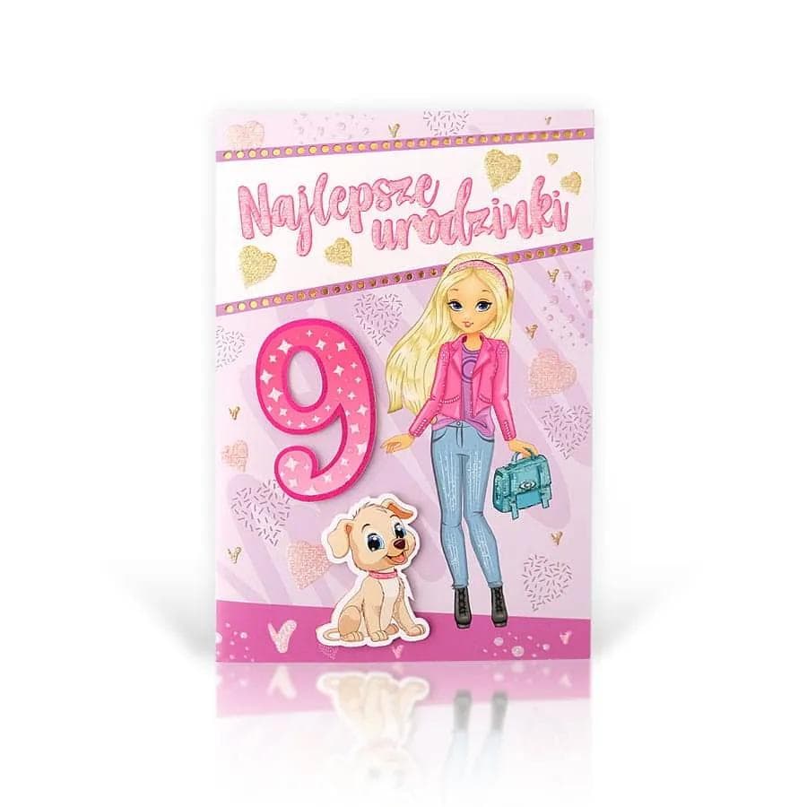 B6 LUX Kartka na 9 Urodziny - 017