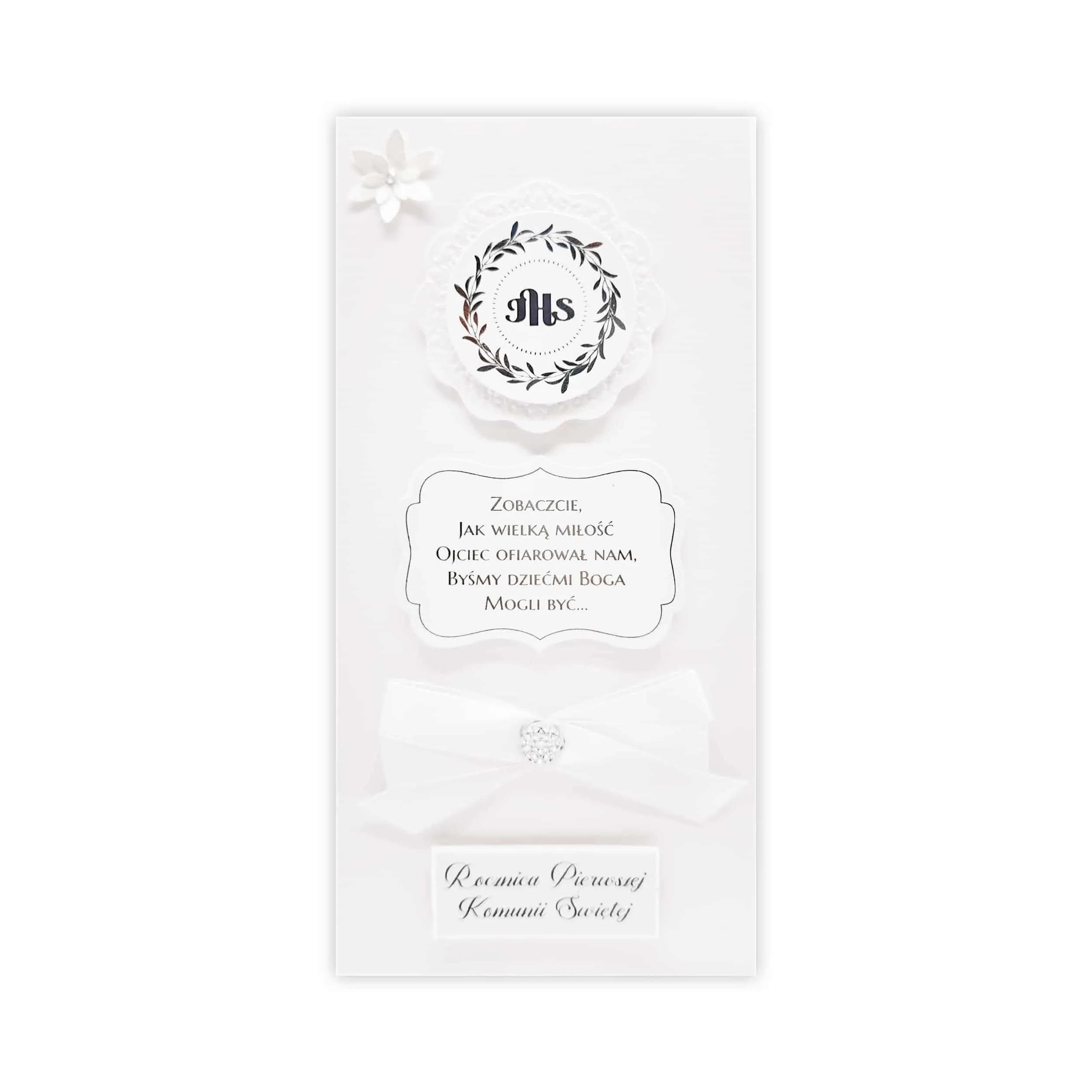 Rocznica I Komunii Św kartka z IHS