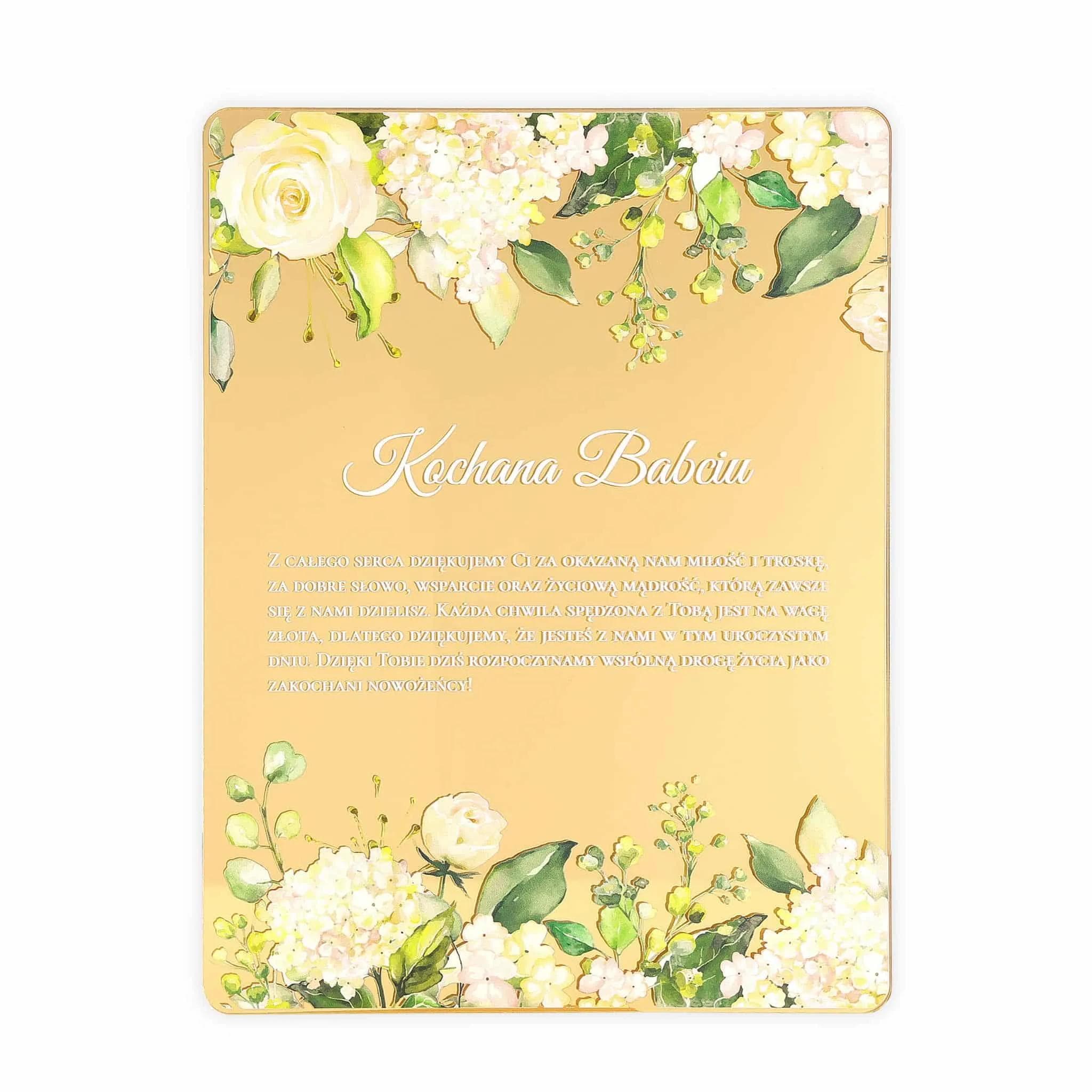 Pamiątka Ślub - 5 Podziękowanie dla Babci