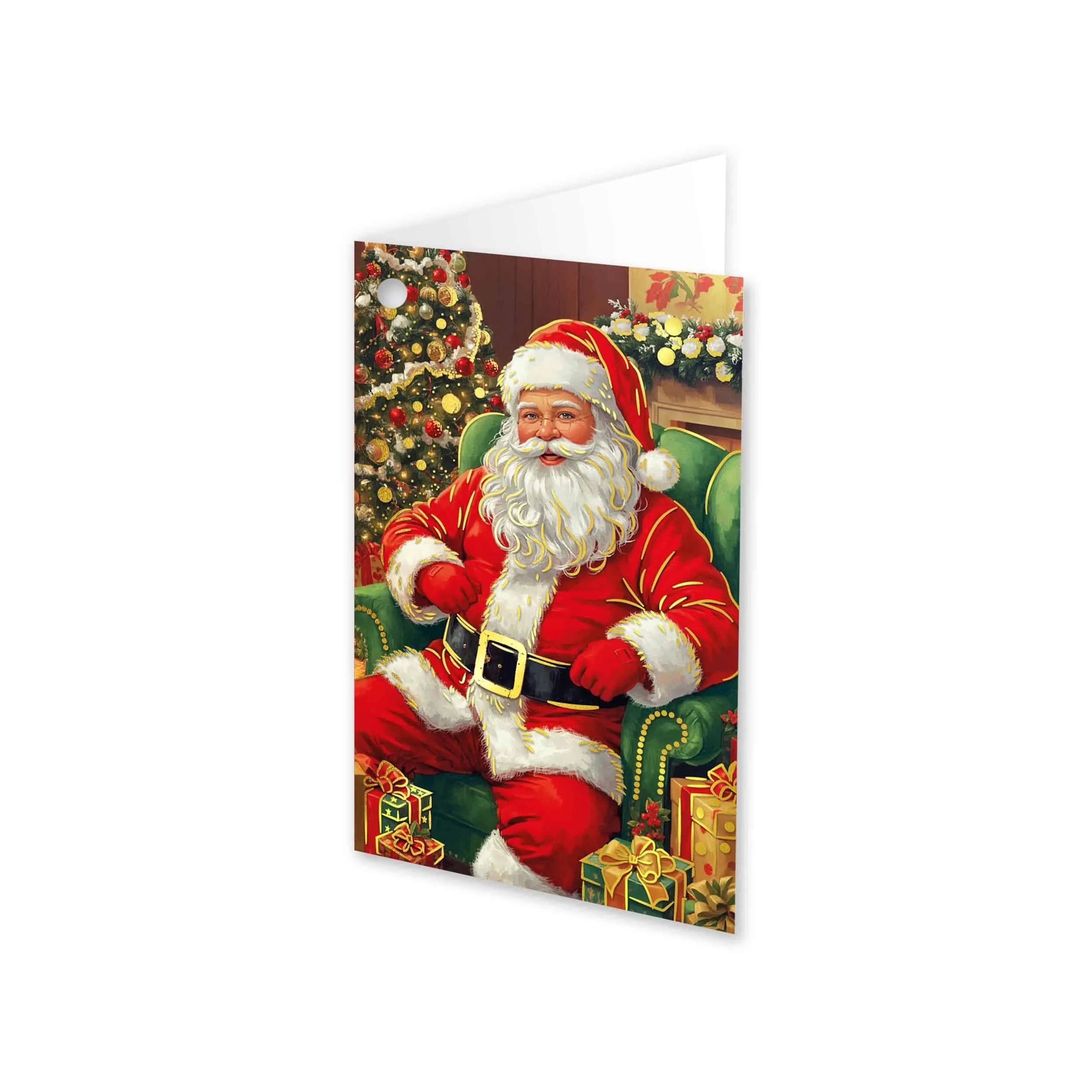 Bilecik do kwiatów, Boże narodzenie, świąteczny wzór Święty Mikołaj