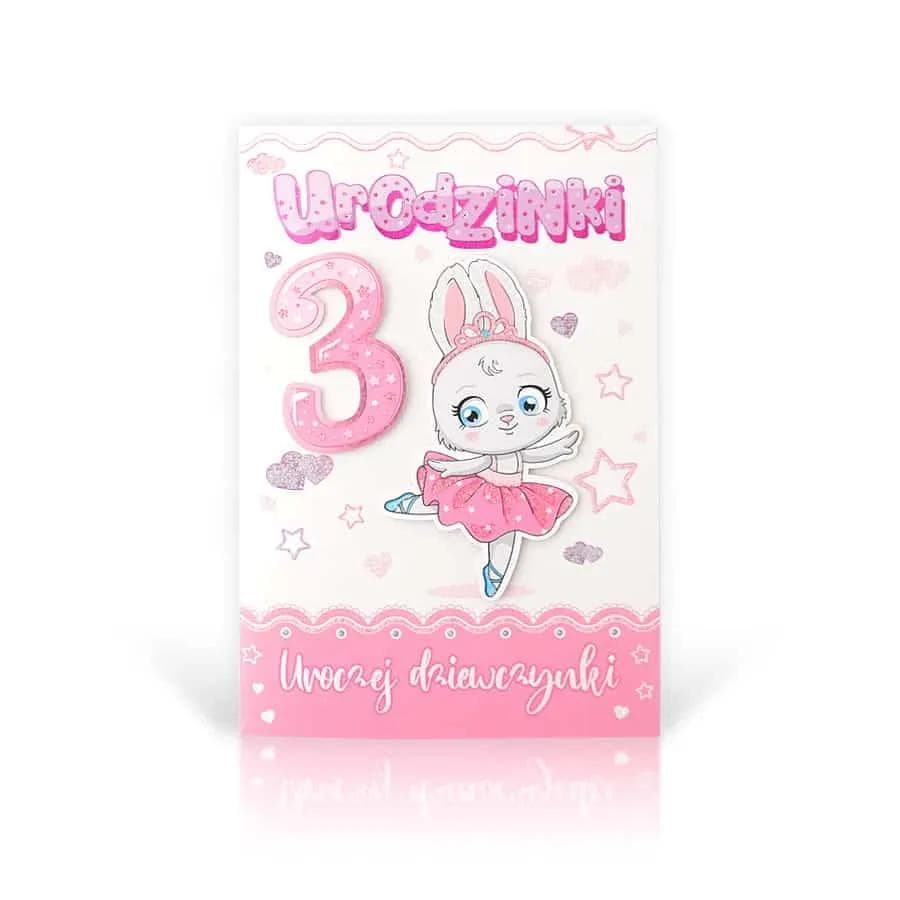B6 LUX Kartka na 3 Urodziny - 011