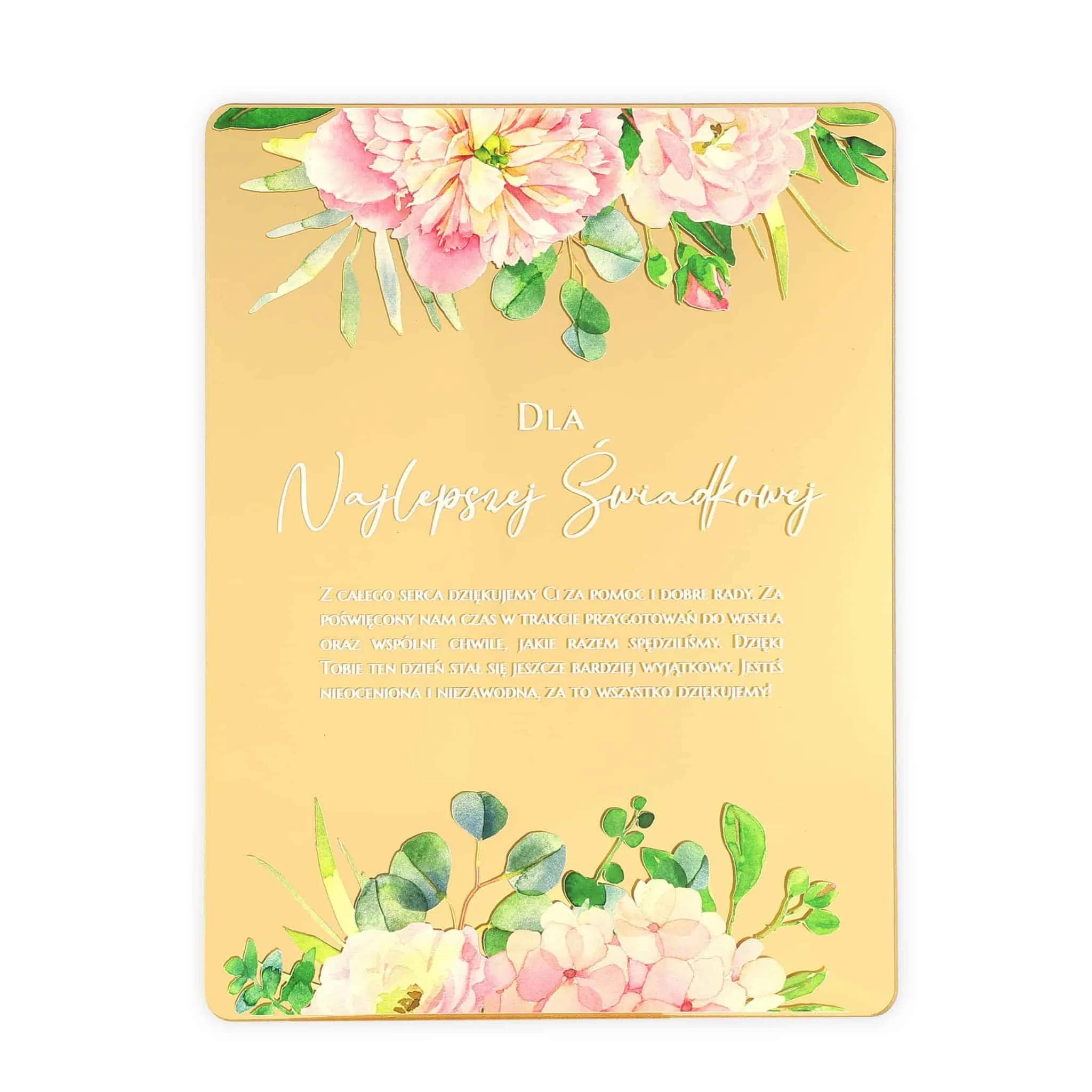 Pamiątka Ślub - 11 Podziękowanie dla Świadkowej