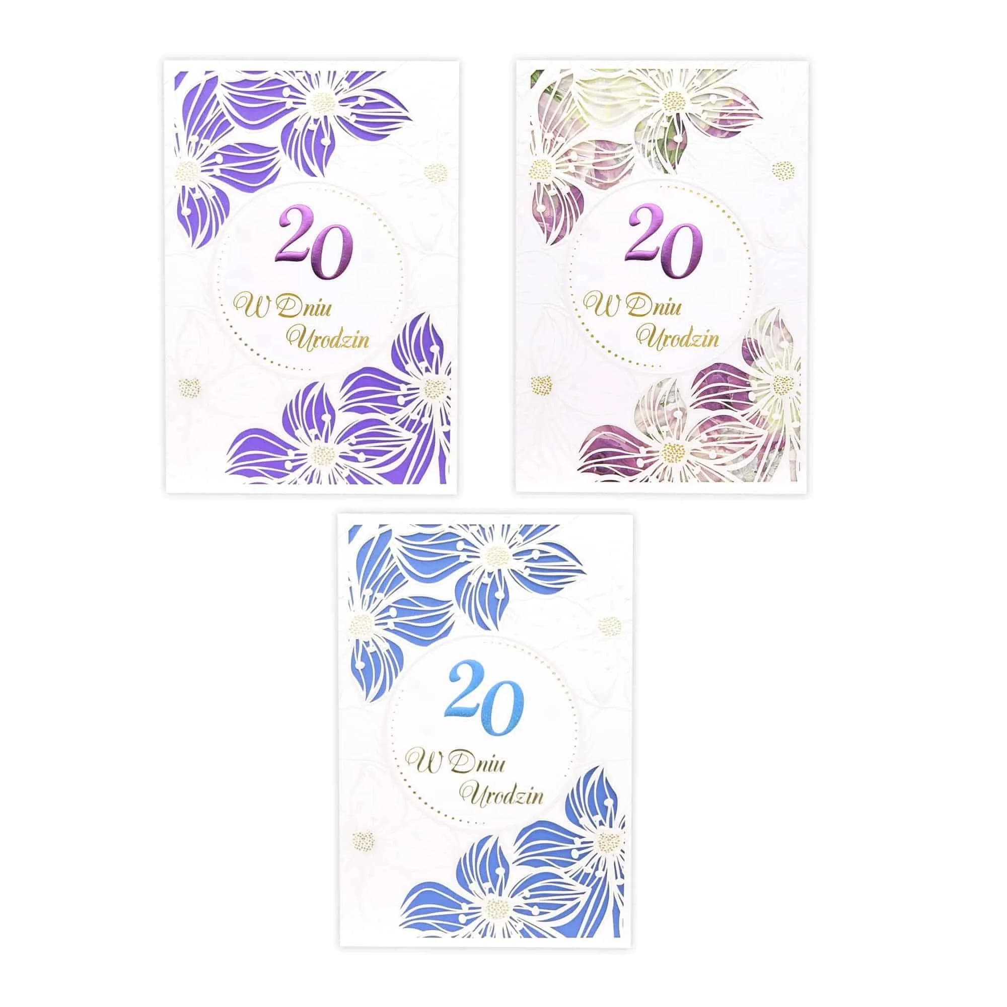 B6 LC Kartka na 20 Urodziny - MIX