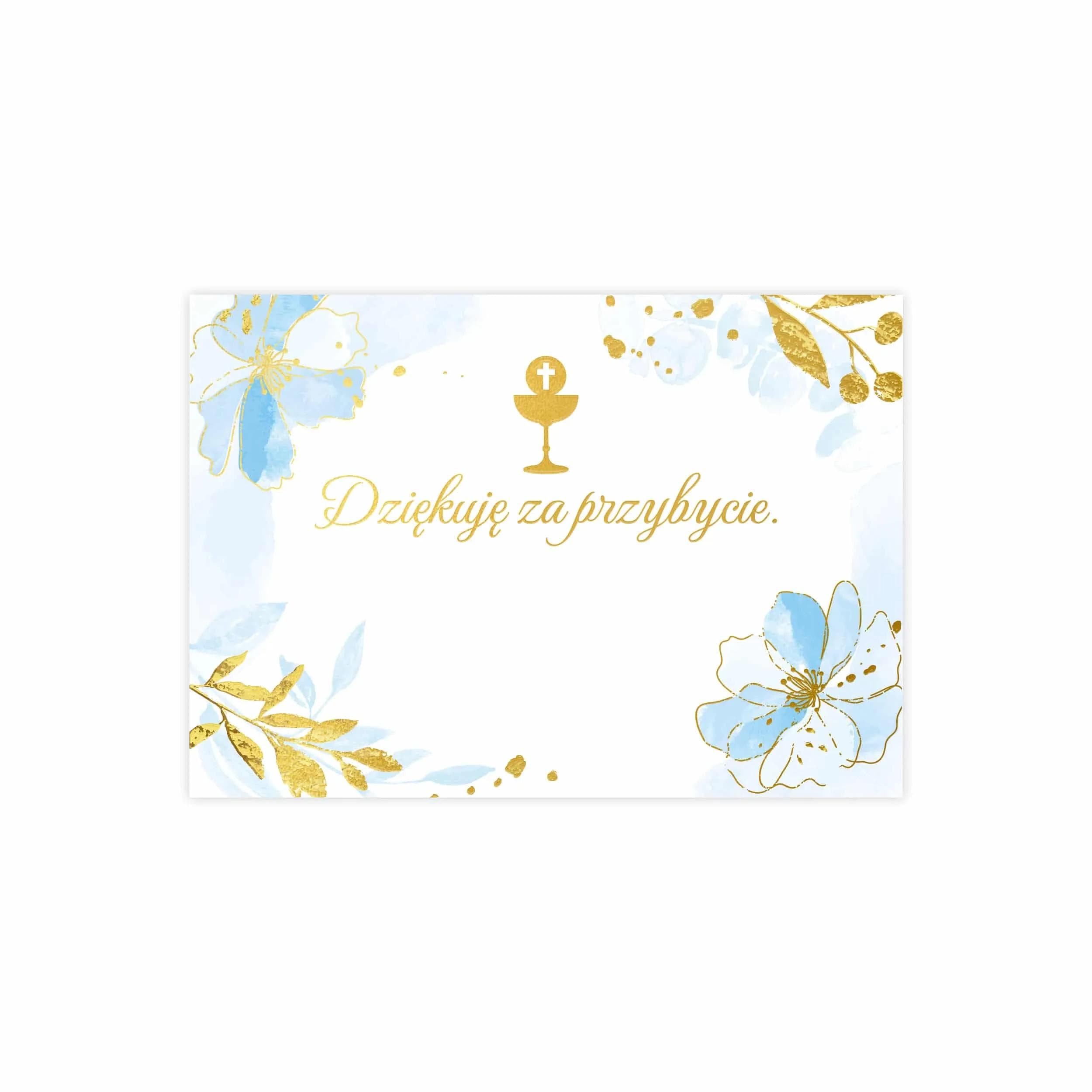 Bilecik z podziękowaniem dla gości na Komunię niebieskie