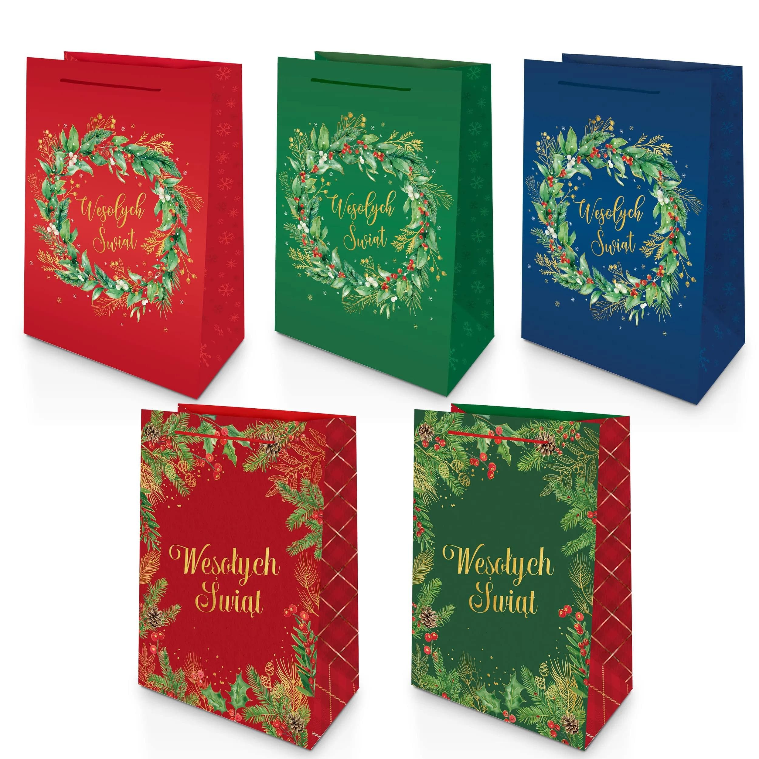 Torba prezentowa A4 Święta - ZESTAW 10 sztuk