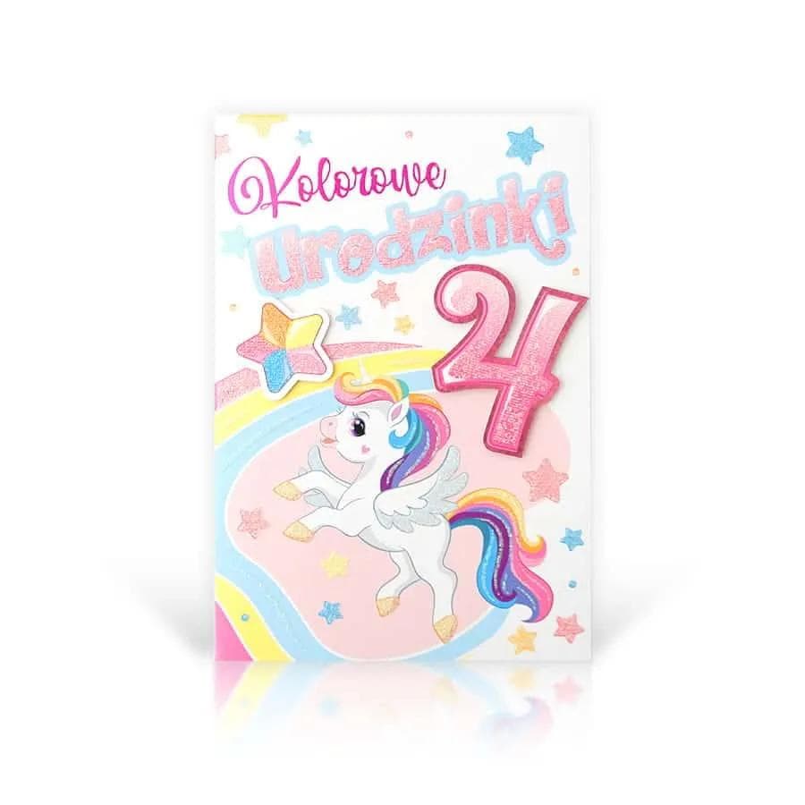 B6 LUX Kartka na 4 Urodziny - 012