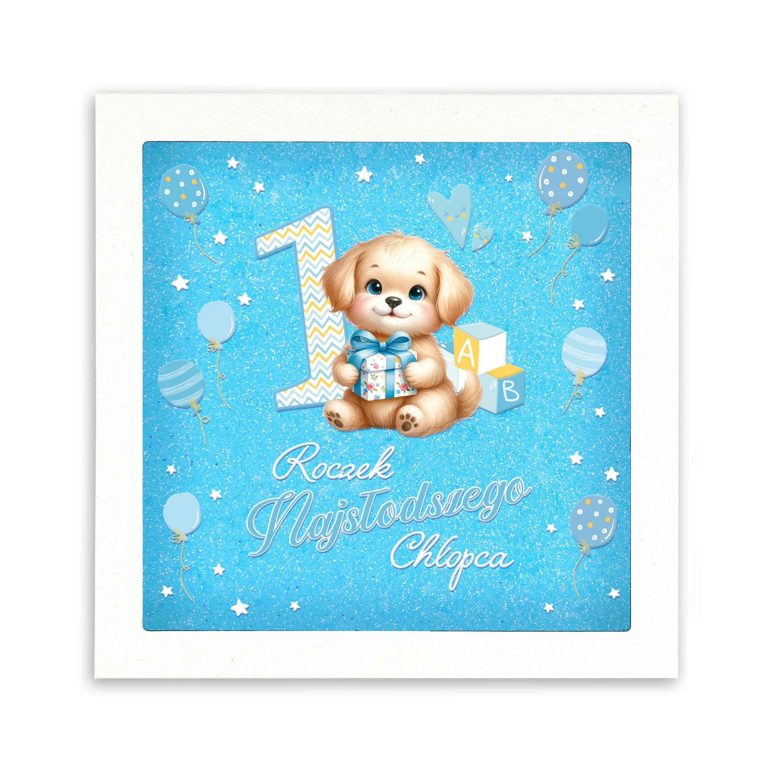 Urocza drewniana skarbonka z białej płyty to wyjątkowy upominek na pierwsze urodziny maluszka. Zaprojektowana z dbałością o detale, łączy w sobie funkcjonalność, elegancję i sentymentalny charakter. Wzór z pieskiem.