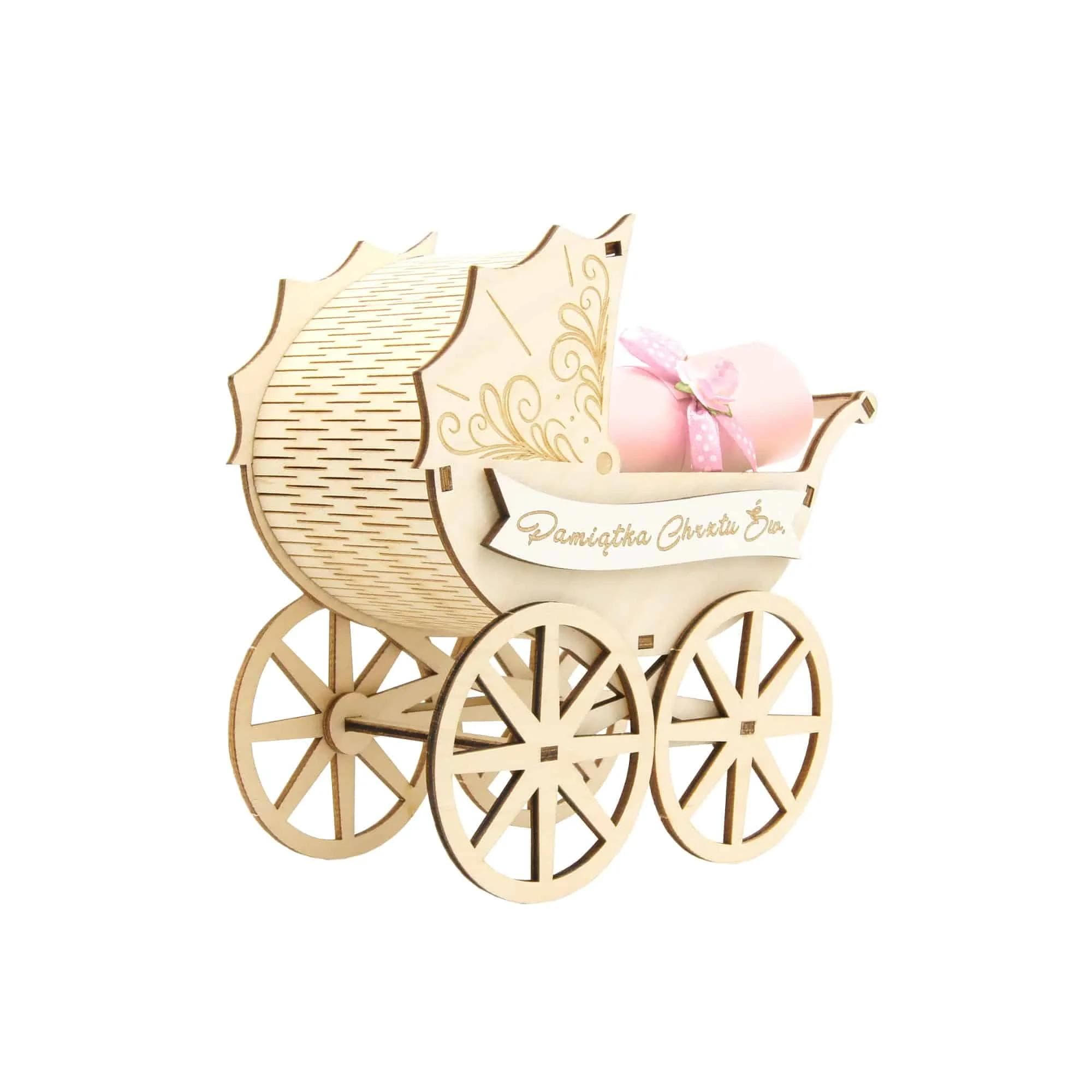 Dekoracja S Chrzest - 7 Wózek Różowy