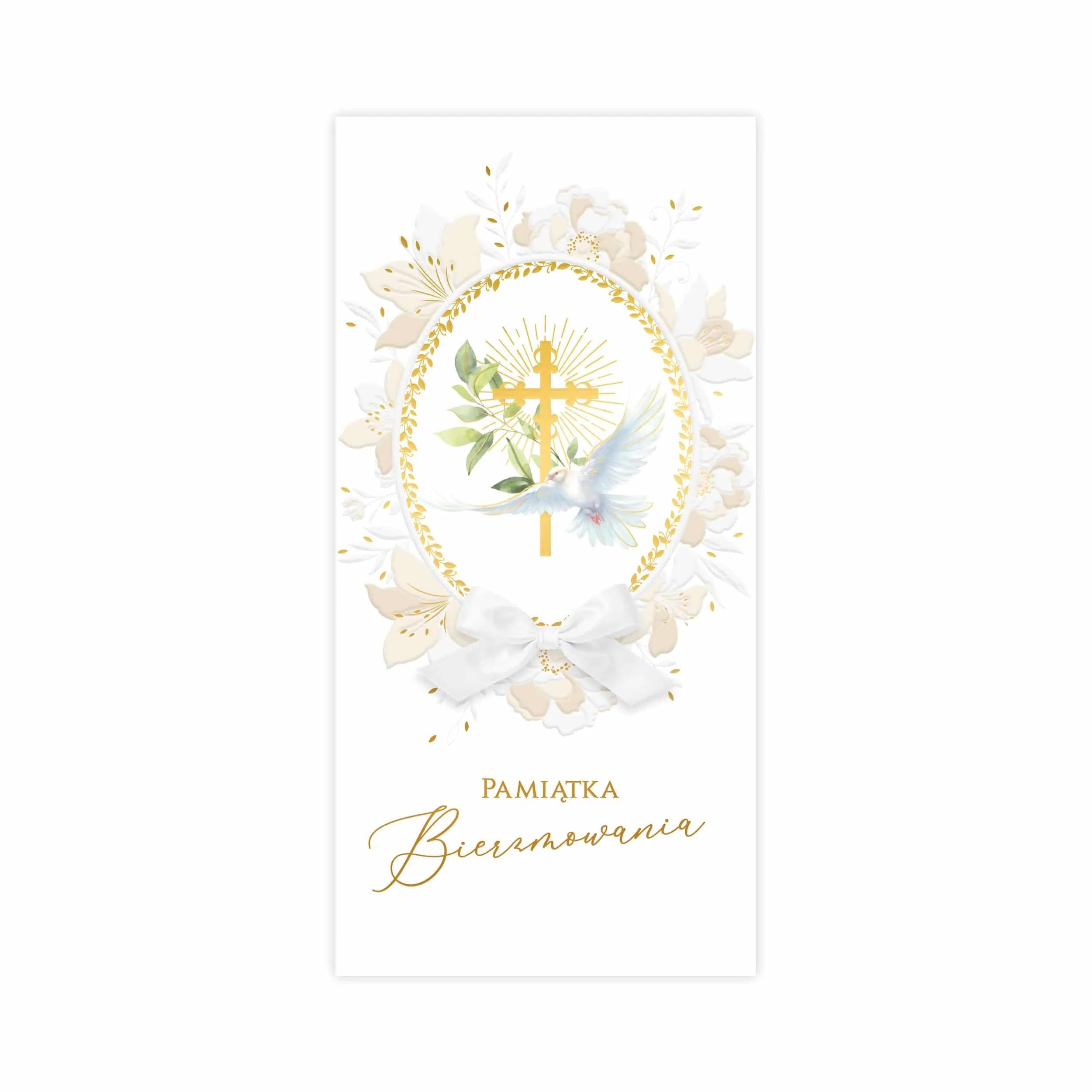 Kartka DL LUX na Bierzmowanie z gołębiem i krzyżem to wyjątkowy projekt, który pięknie podkreśla duchowy wymiar tej szczególnej uroczystości. Łączy w sobie klasyczną symbolikę sakramentu z eleganckimi detalami w stylu glamour. Precyzyjne wykonanie oraz delikatne zdobienia czynią ją idealnym nośnikiem życzeń dla osoby przyjmującej Bierzmowanie.