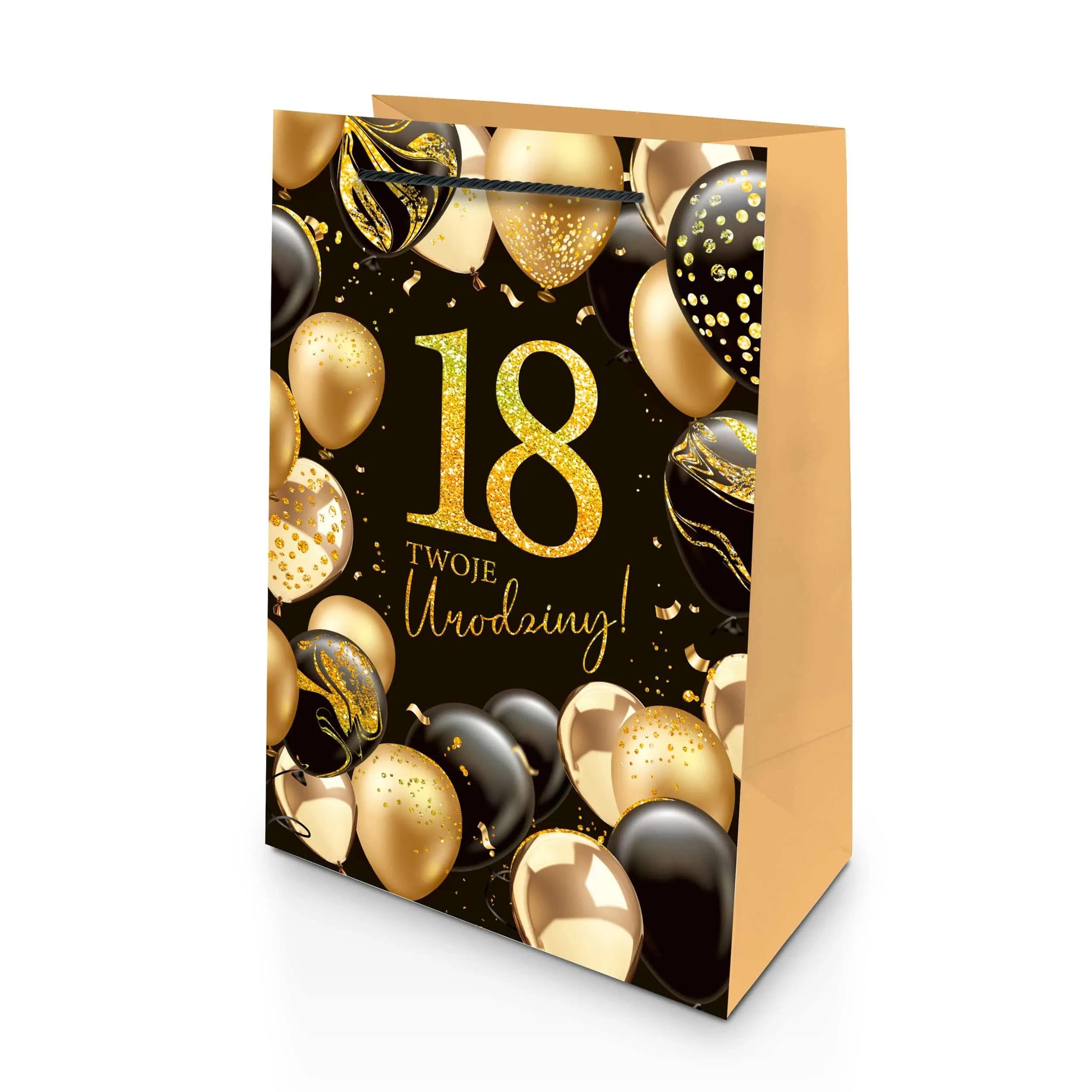 Torba prezentowa A4 18 Urodziny - ZESTAW 10 sztuk